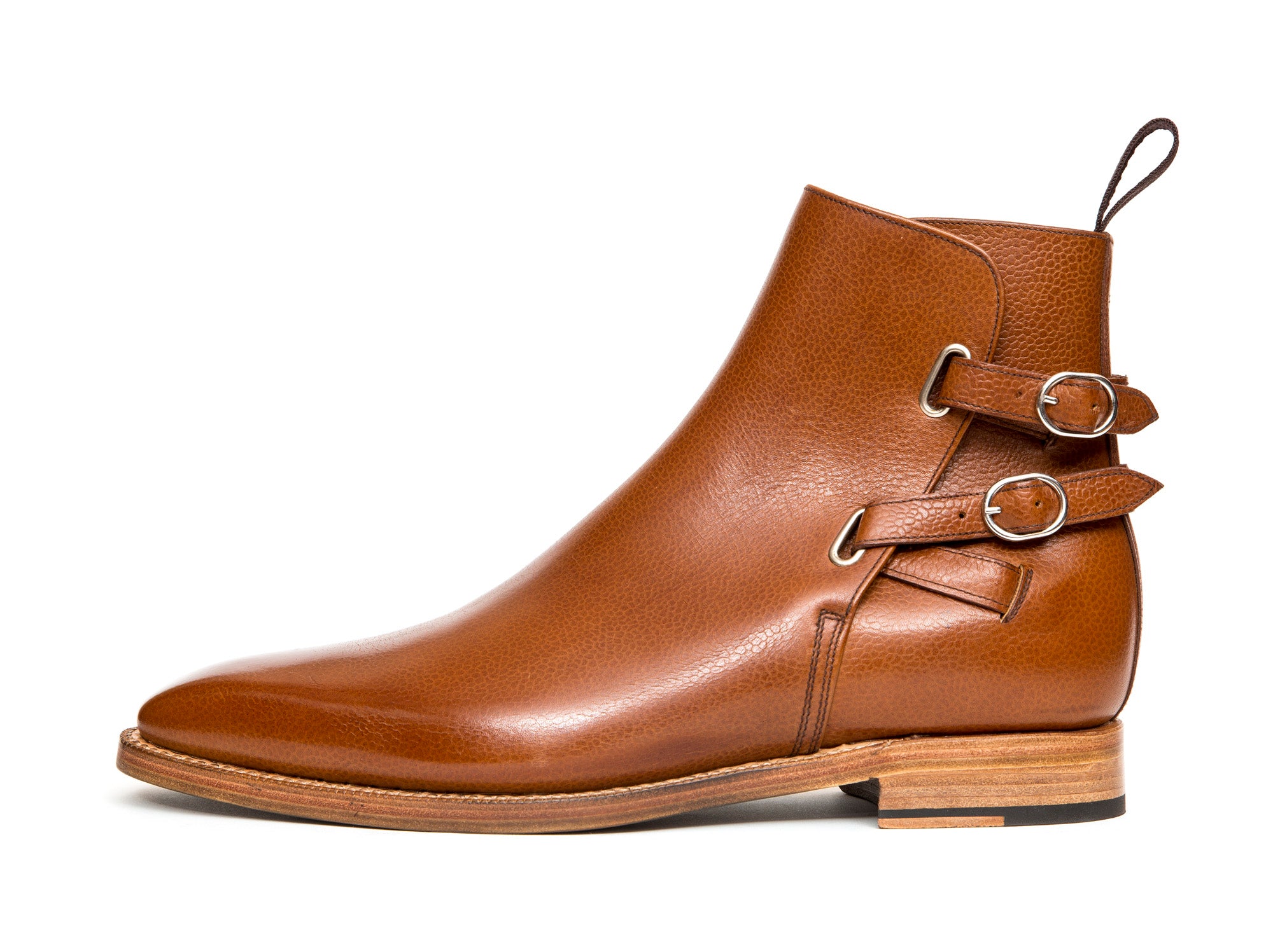 Genesee MTO Tan Soft Grain MGF Last Natural Single Leather Sole