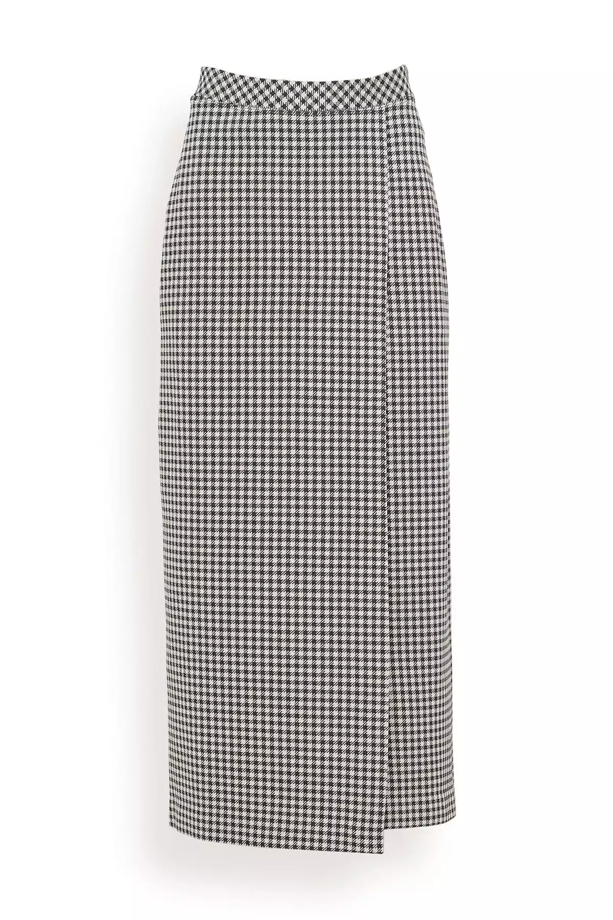 Gingham Wrap Skirt Black White