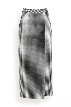 Gingham Wrap Skirt Black White