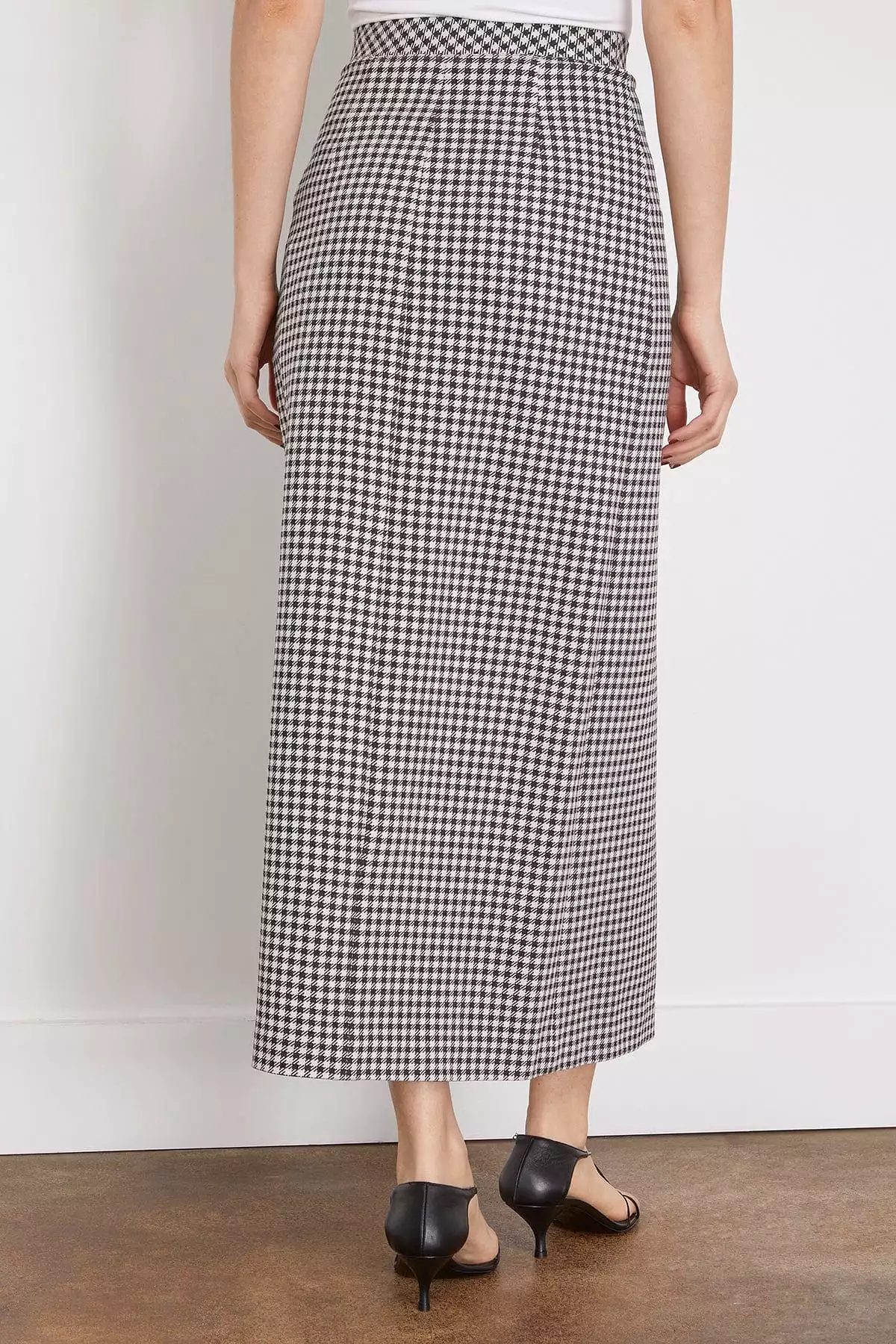 Gingham Wrap Skirt Black White