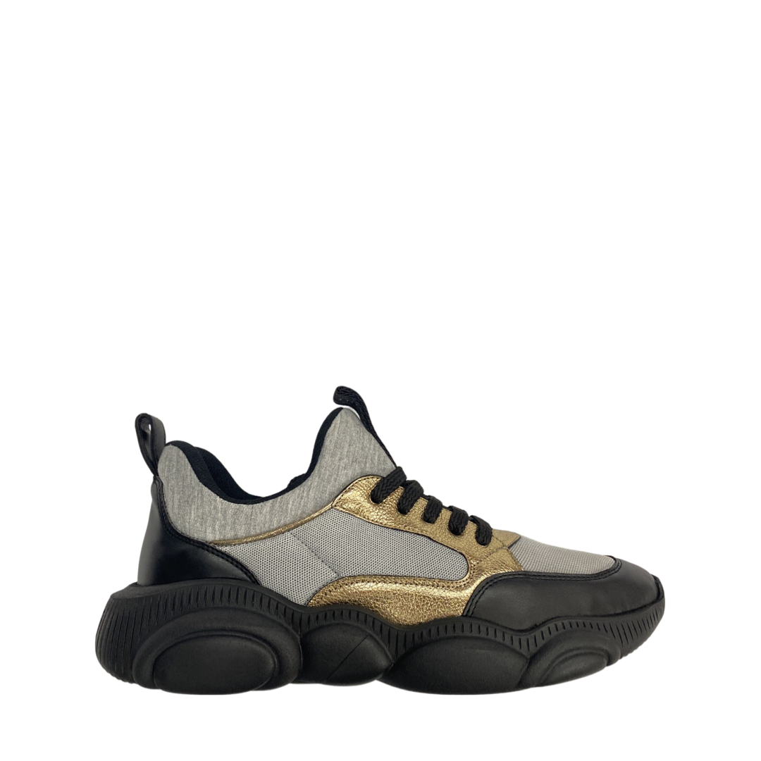 Gold Foil and Black Teddy Sole Sneaker