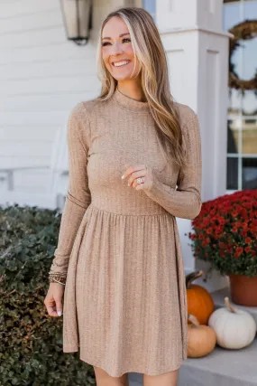 Gratitude Knit Dress in Mocha - Buy Online