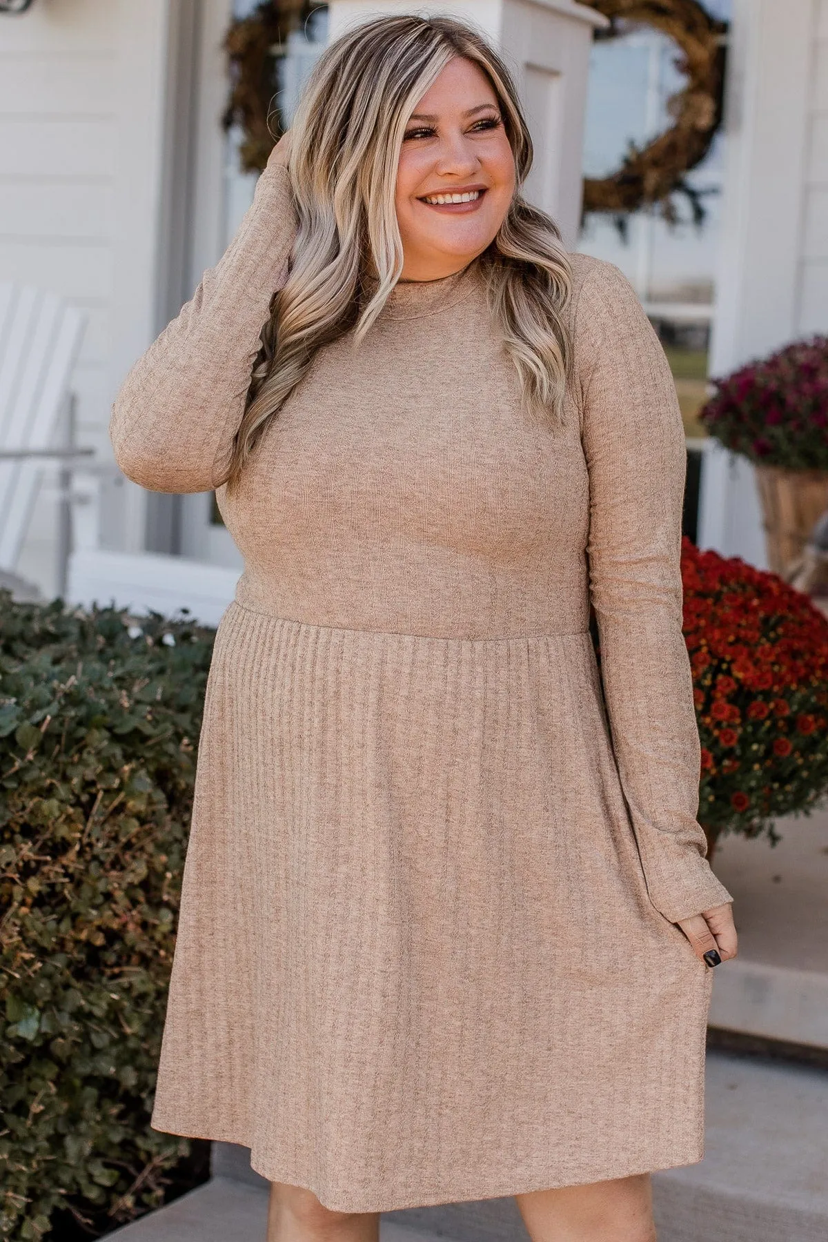 Gratitude Knit Dress in Mocha - Buy Online