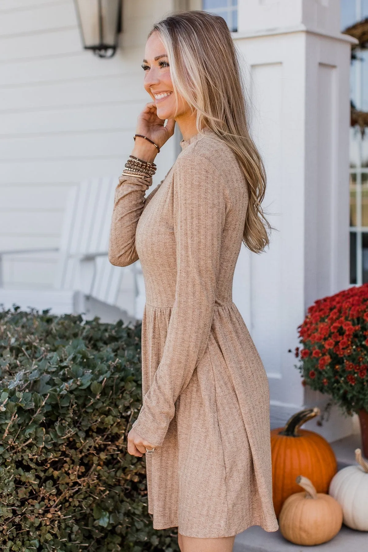 Gratitude Knit Dress in Mocha - Buy Online