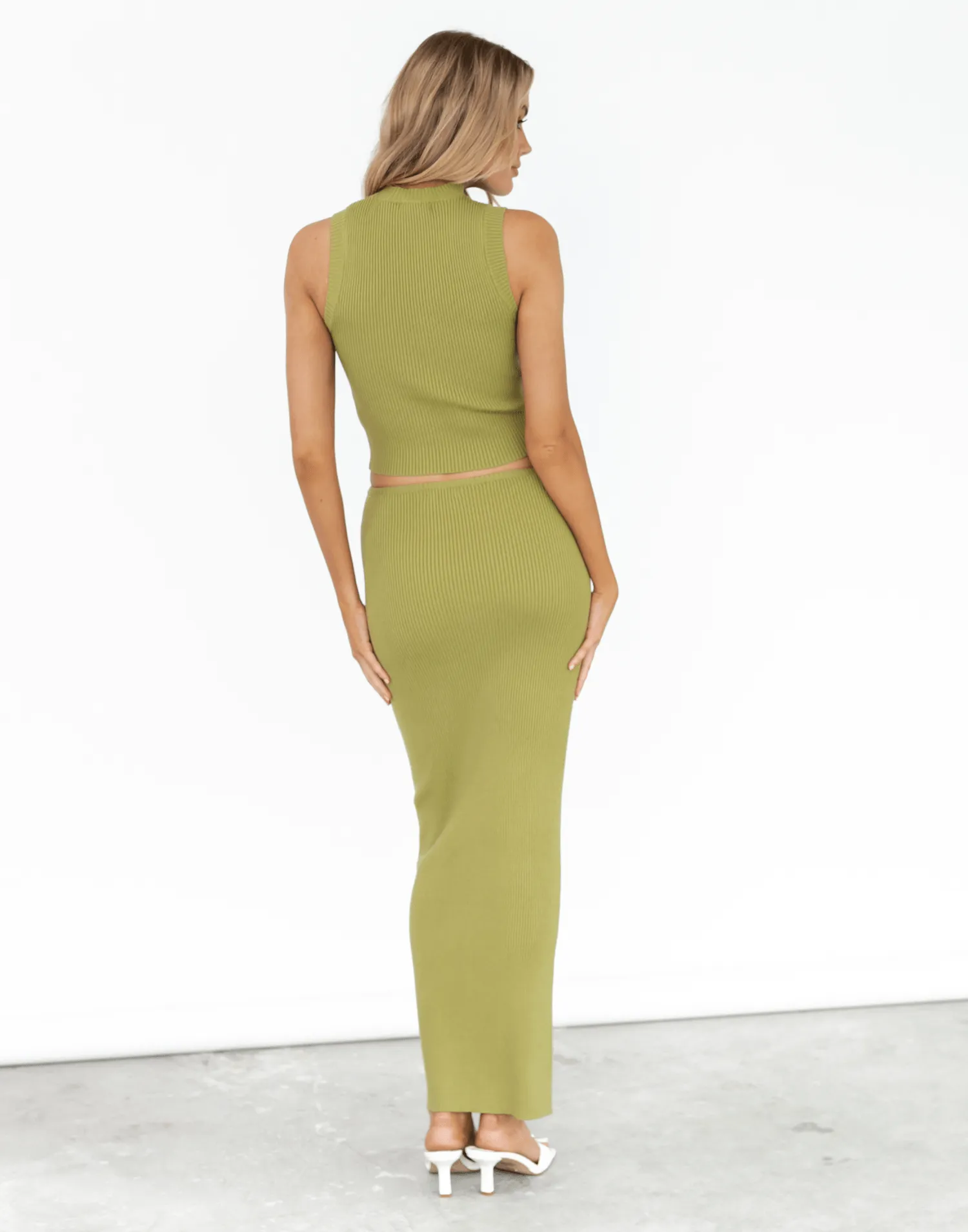 Green Knit Maxi Skirt - Nate