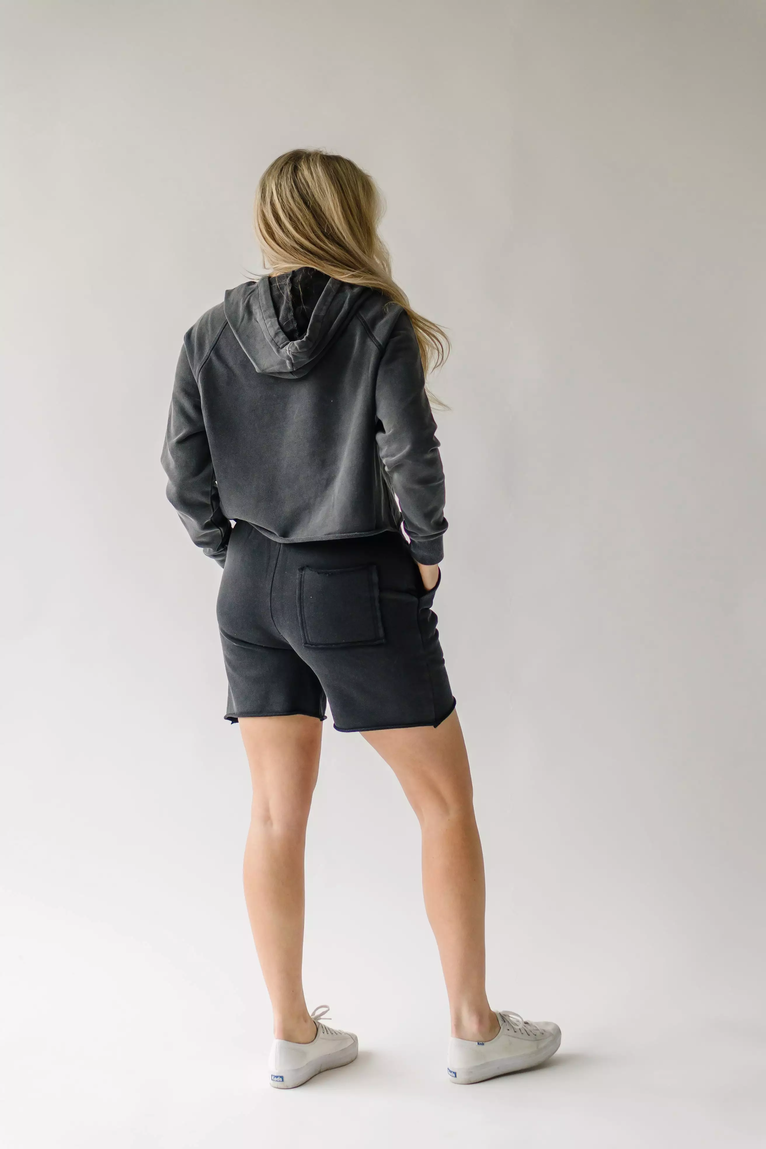 Gretel Black Raw Edged Sweat Shorts