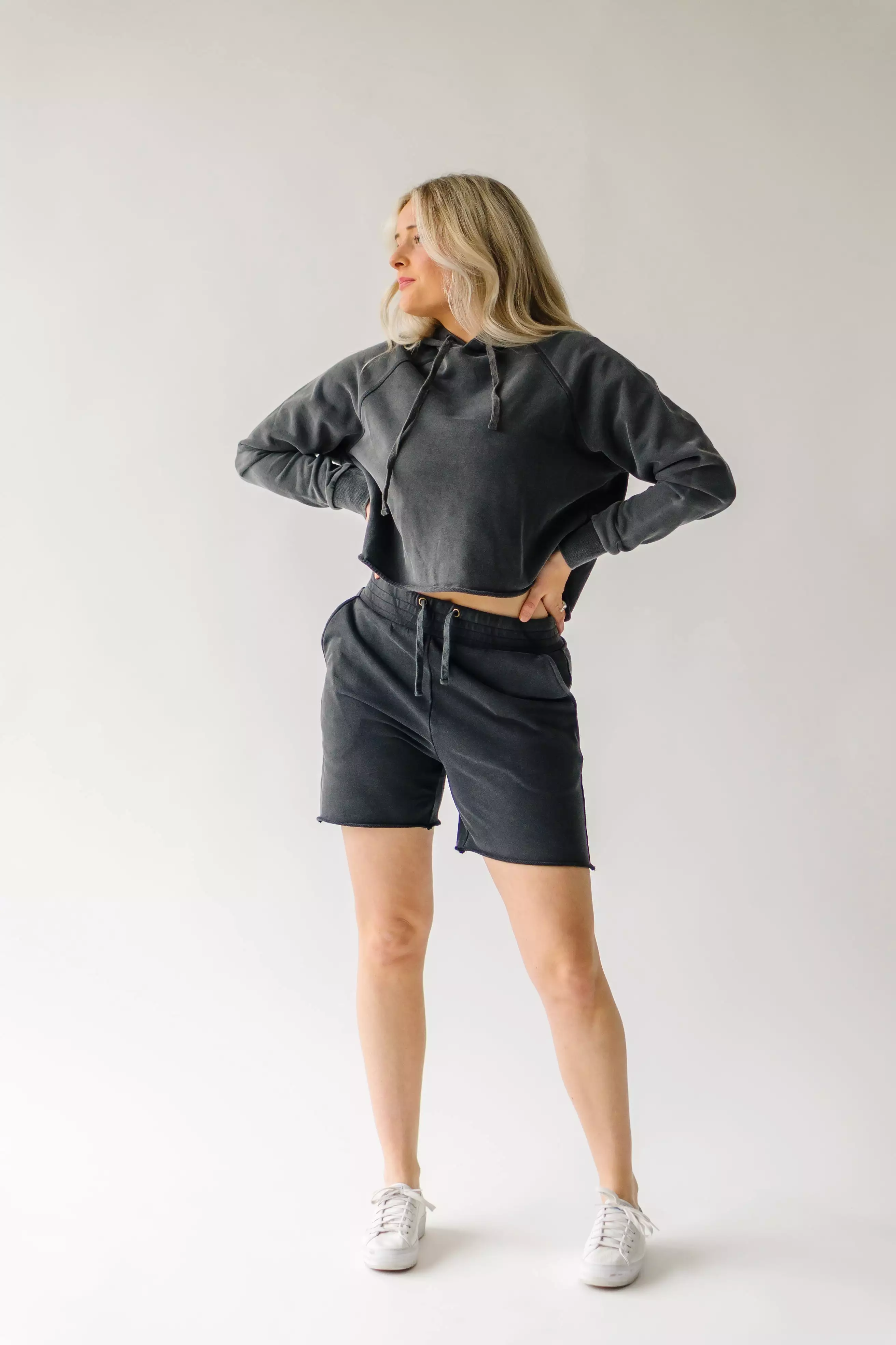 Gretel Black Raw Edged Sweat Shorts