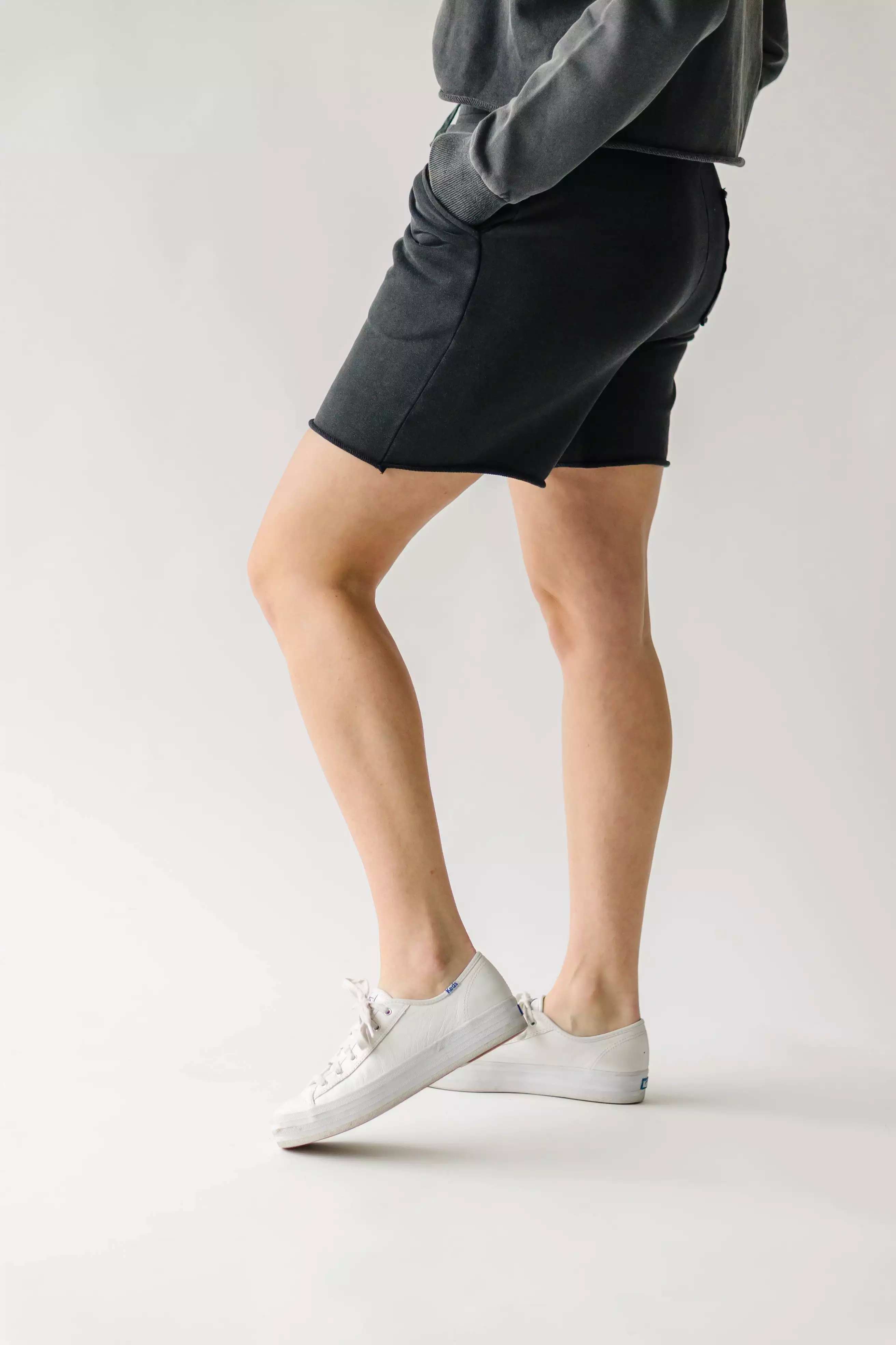 Gretel Black Raw Edged Sweat Shorts