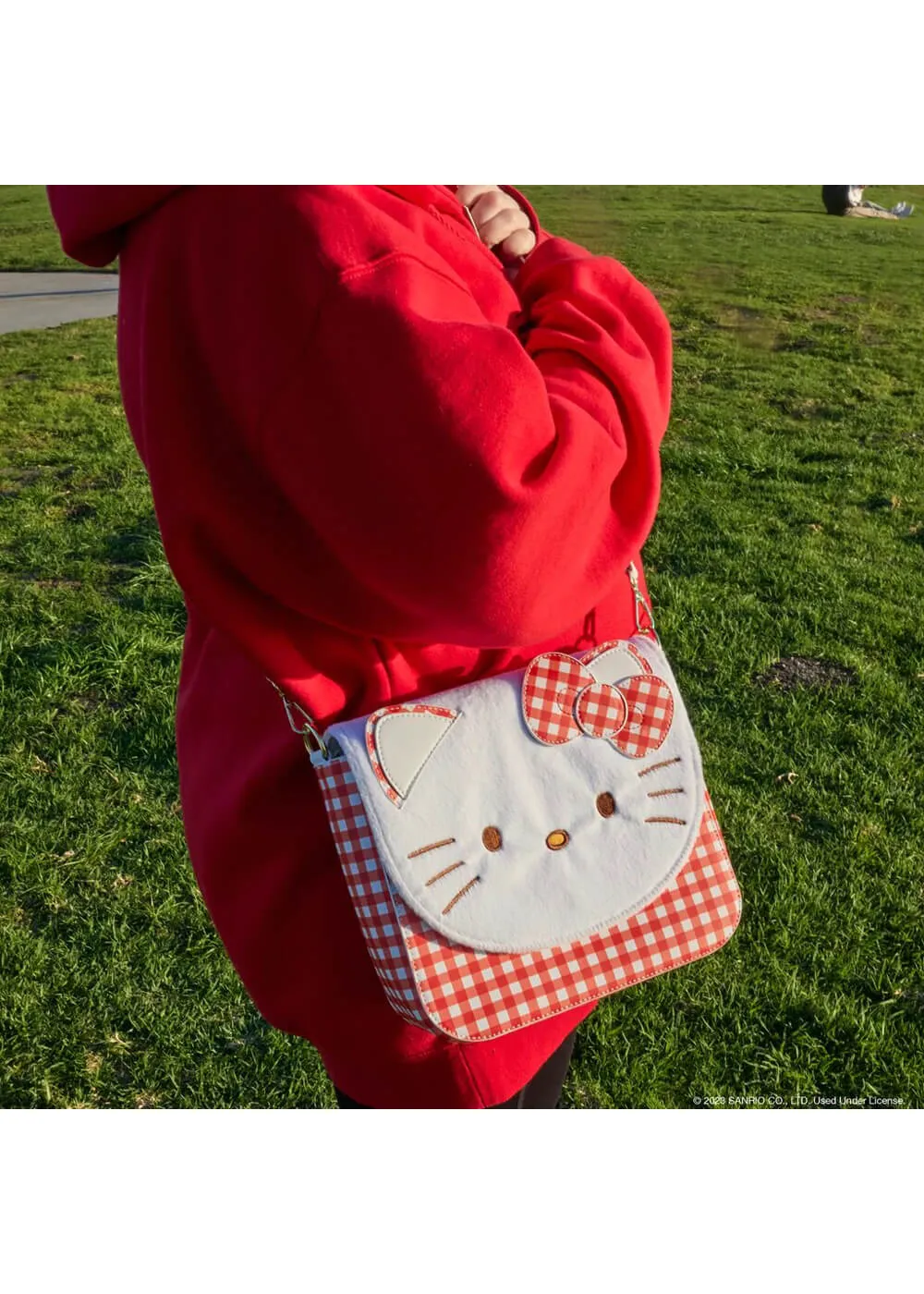 Hello Kitty Gingham Cosplay Crossbody Bag by Loungefly