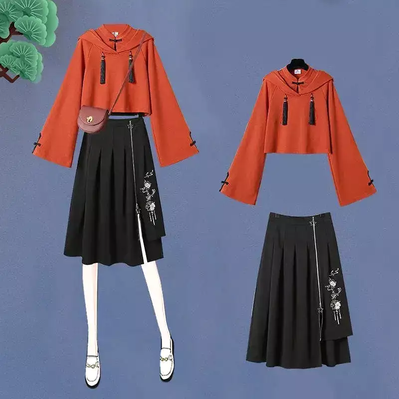 Hoodie Skirt Suit MK15246