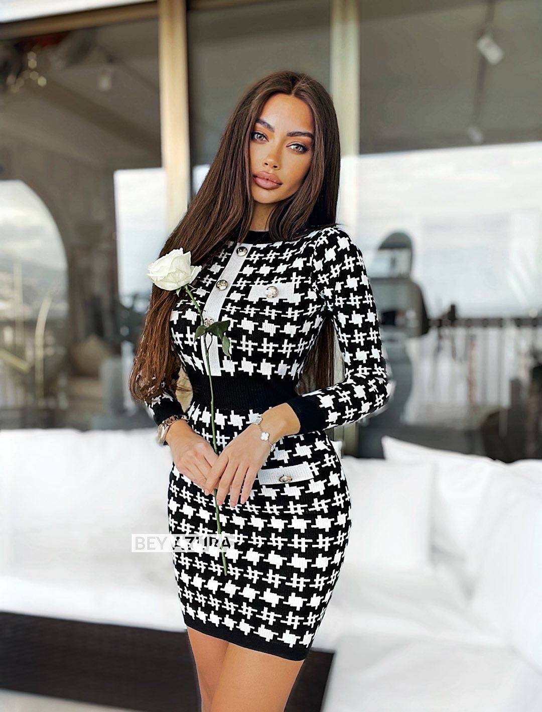 Houndstooth Dress