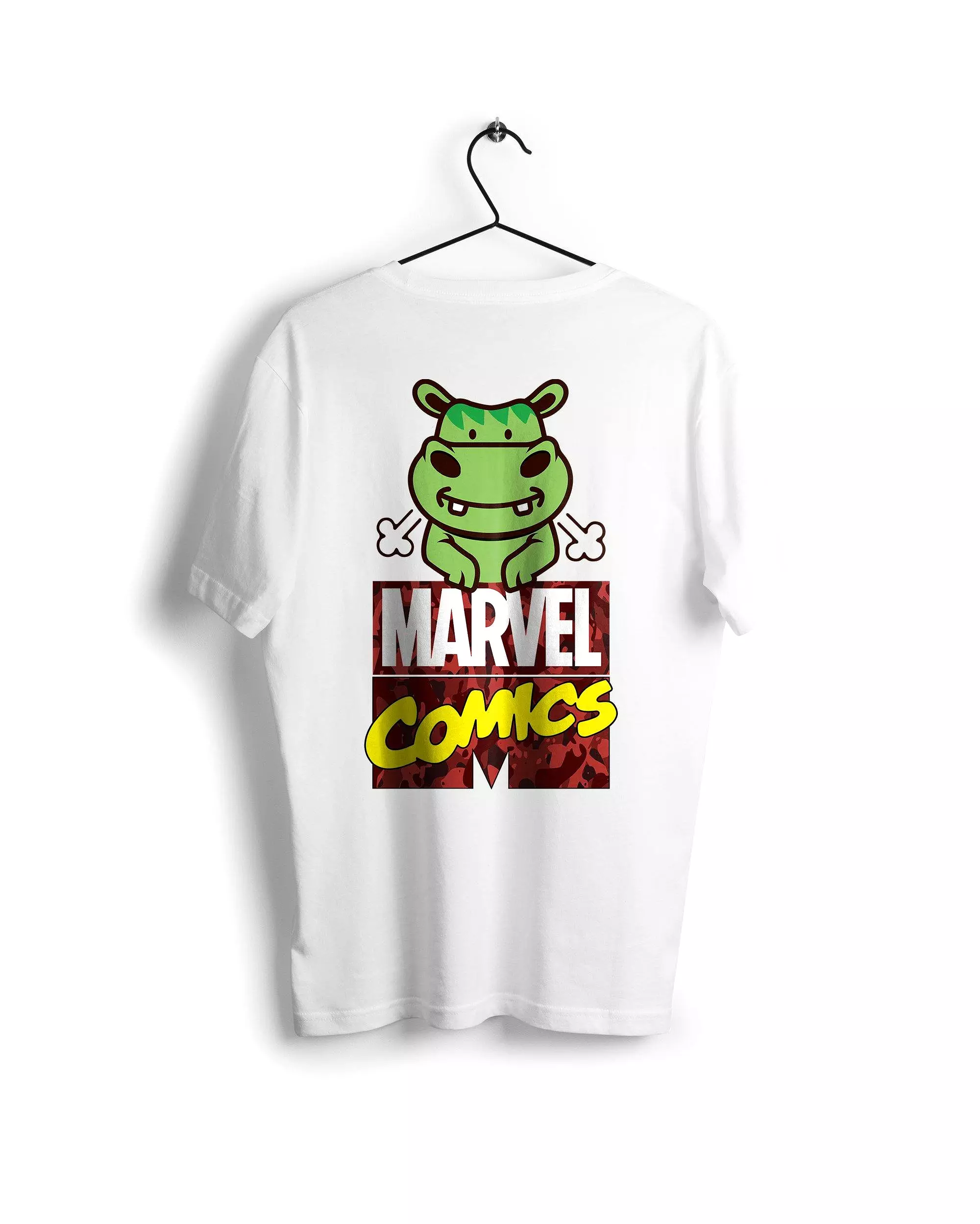 Hulk Marvel T-shirt - White, Basic Digital Graphics Design with a Ravin Hippo