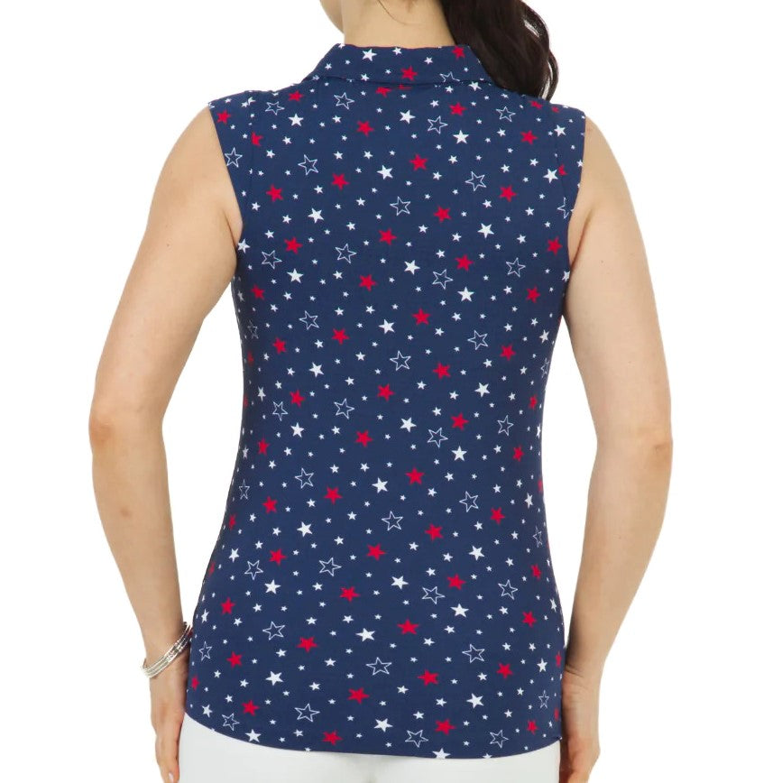 Ibkul Navy Celebration Polo Sleeveless