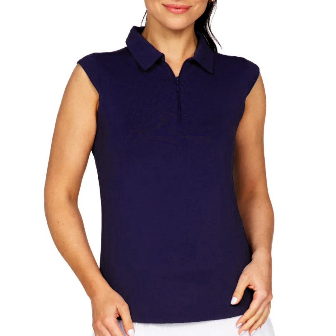 IBKUL Navy Sleeveless Polo