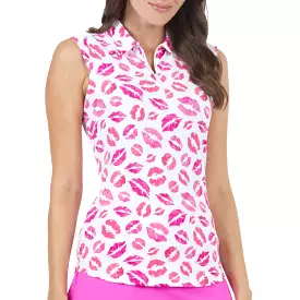 IBKUL Women's Sleeveless Polo Shirt - Kiss Me Kate