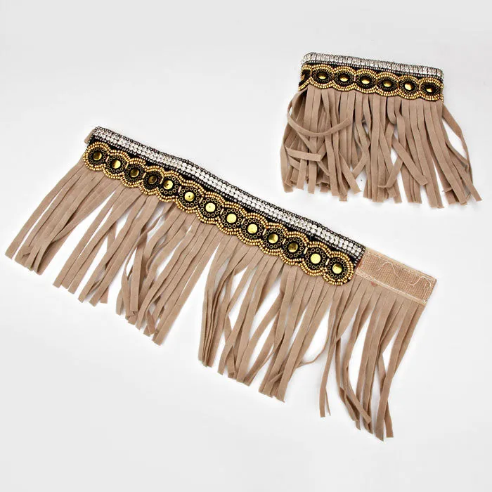 iLLASPARKZ Suede Fringe Anklets