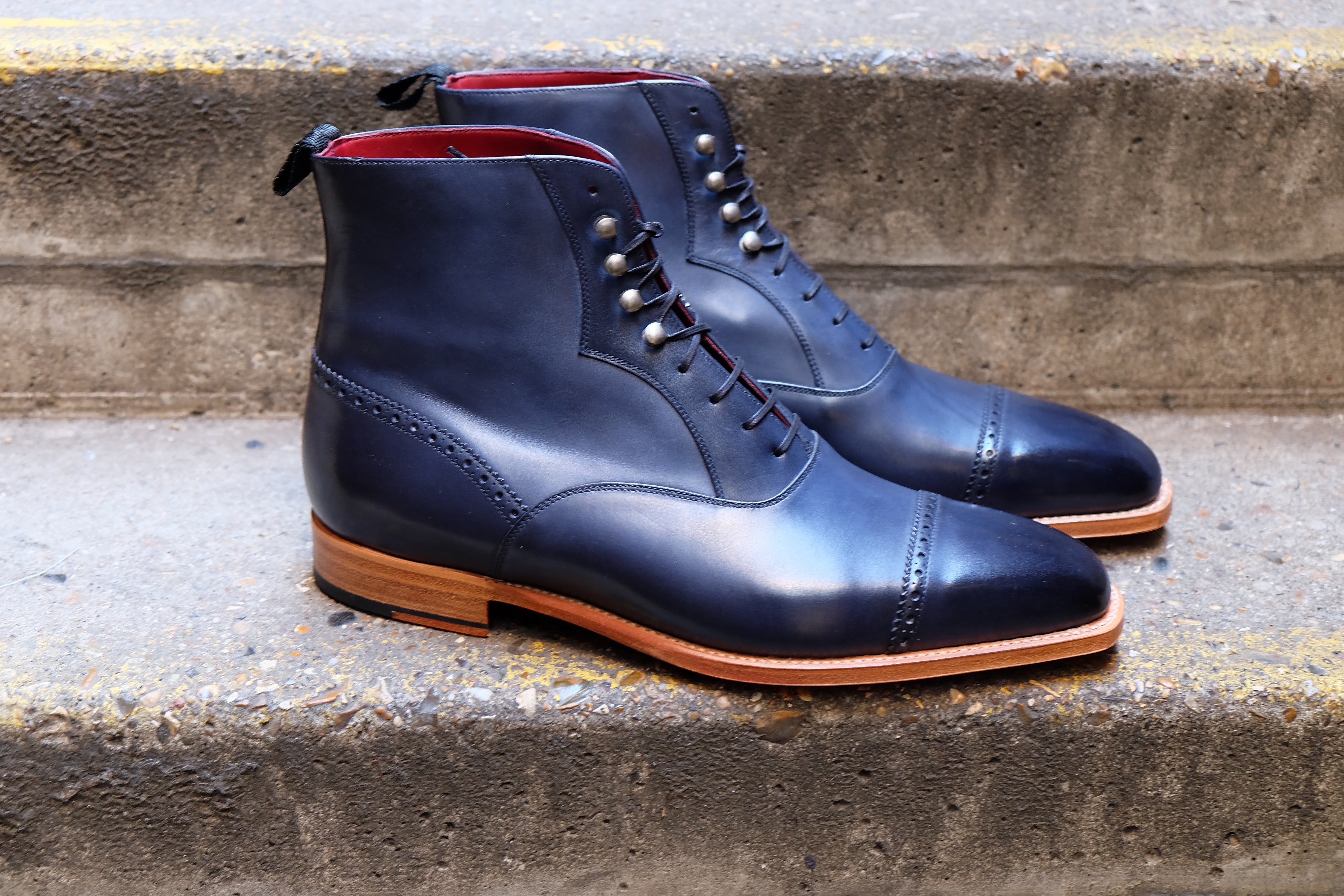 Jimmy MTO Navy Calf MGF Last Natural Single Leather Sole - Google SEO optimized.