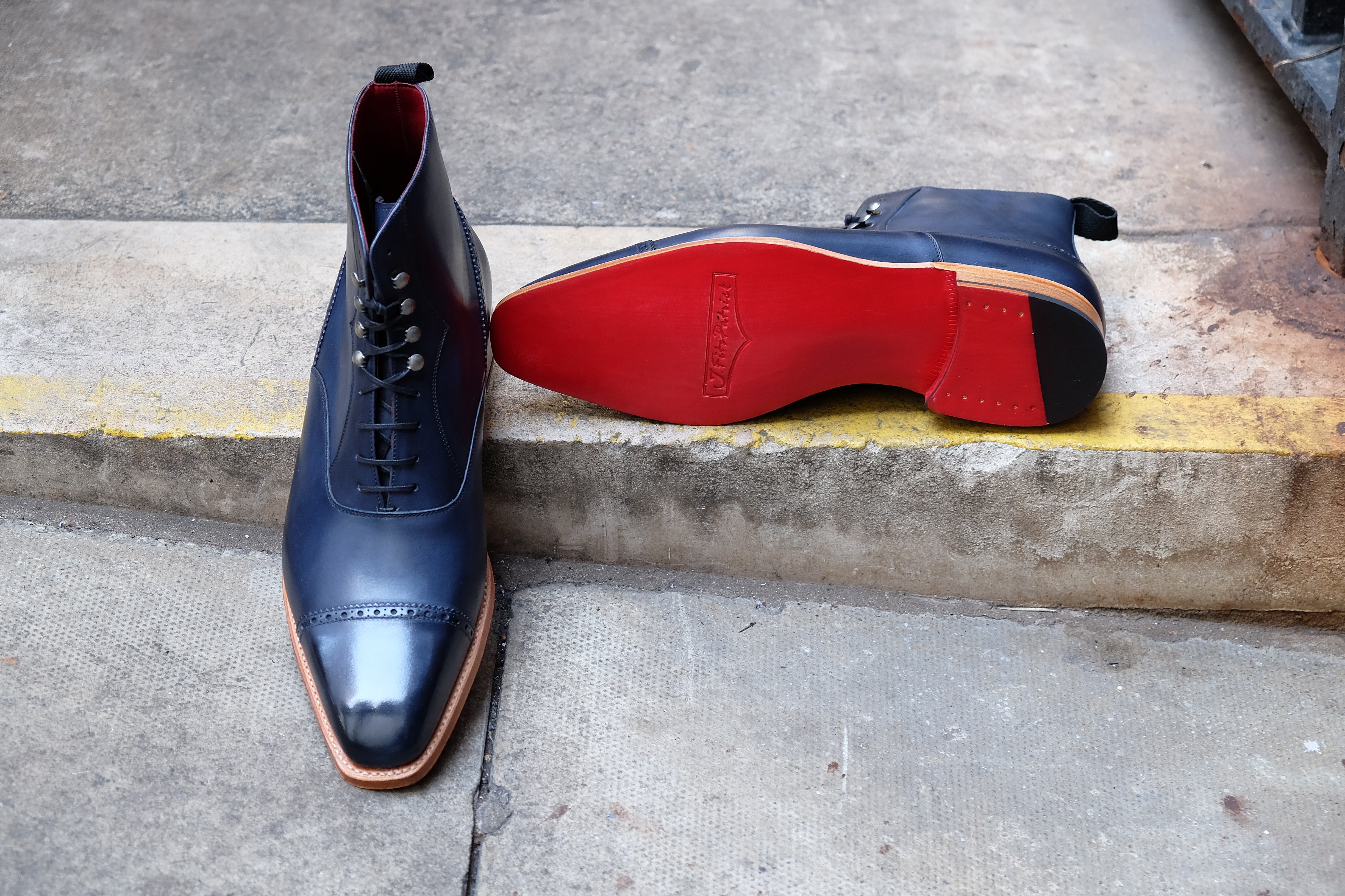 Jimmy MTO Navy Calf MGF Last Natural Single Leather Sole - Google SEO optimized.