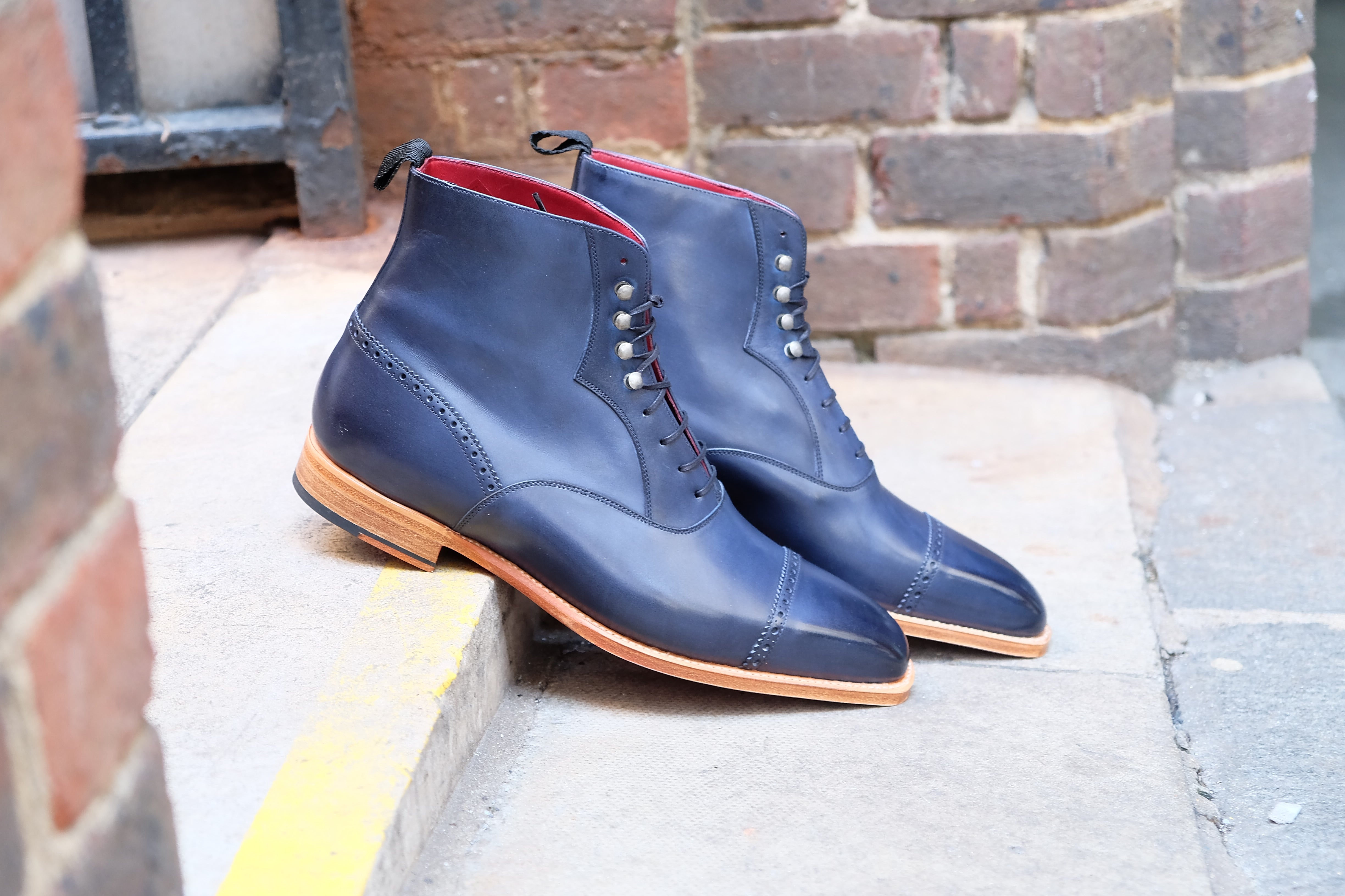 Jimmy MTO Navy Calf MGF Last Natural Single Leather Sole - Google SEO optimized.