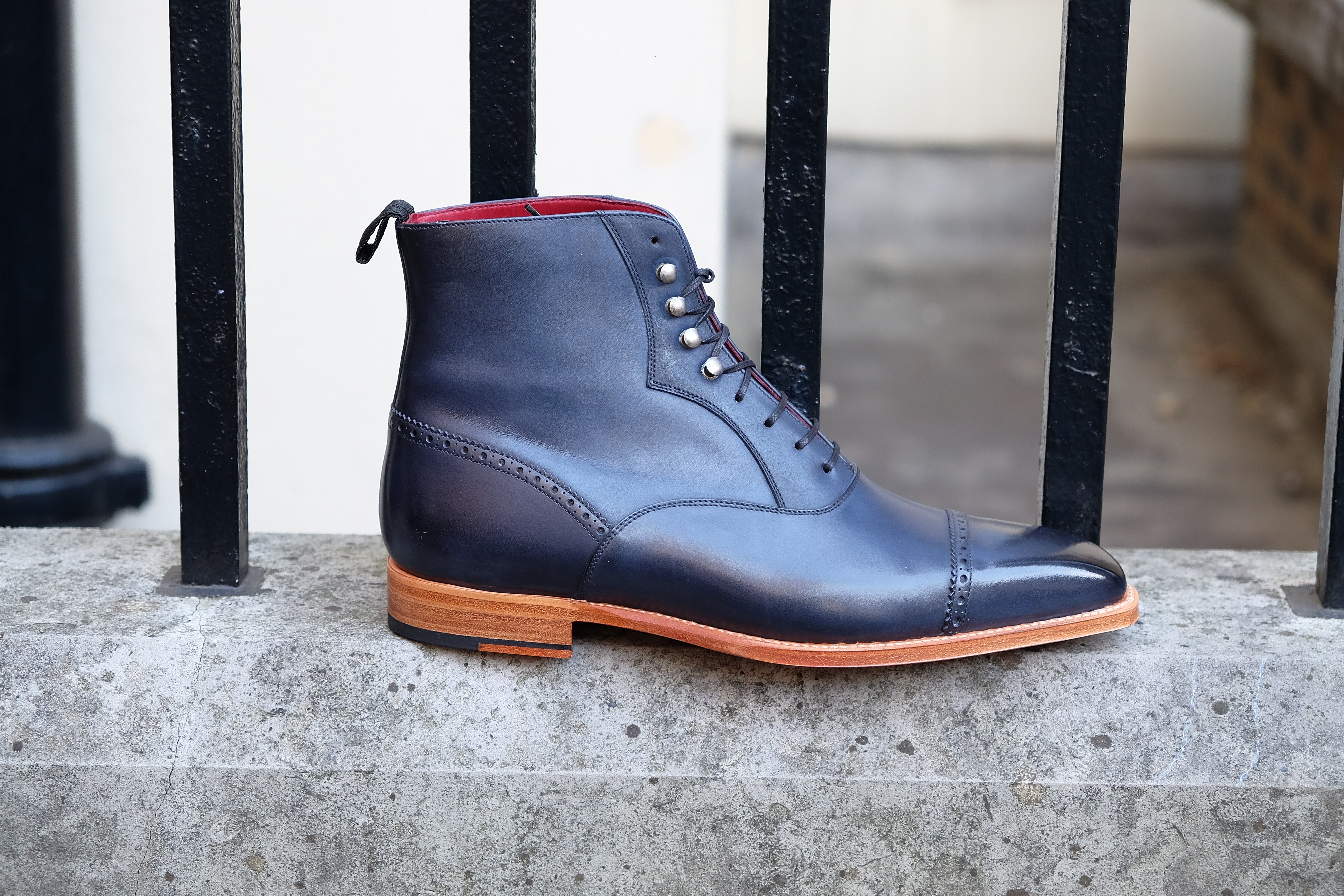 Jimmy MTO Navy Calf MGF Last Natural Single Leather Sole - Google SEO optimized.