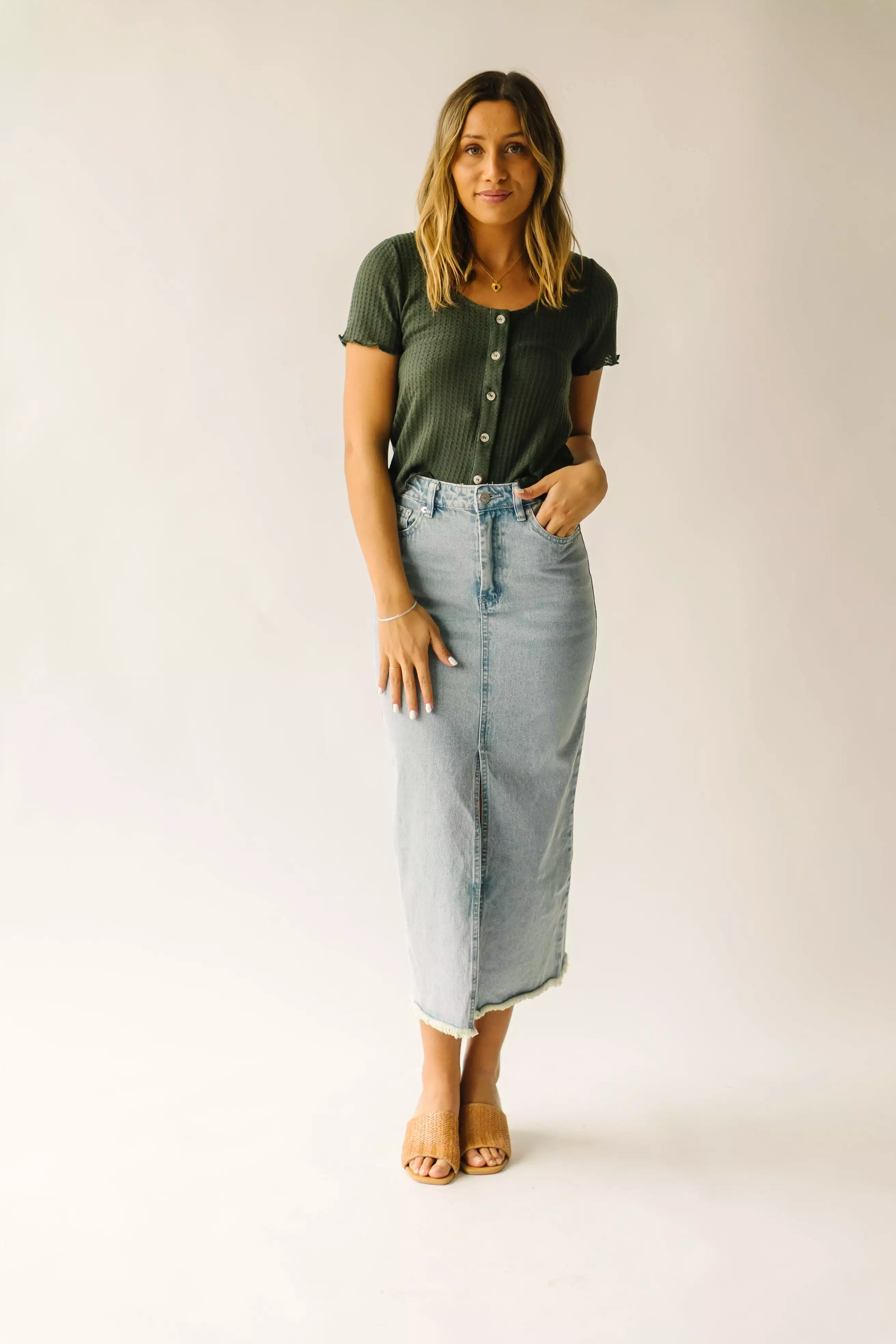 Kaplan Light Blue Denim Skirt - Shop Now!