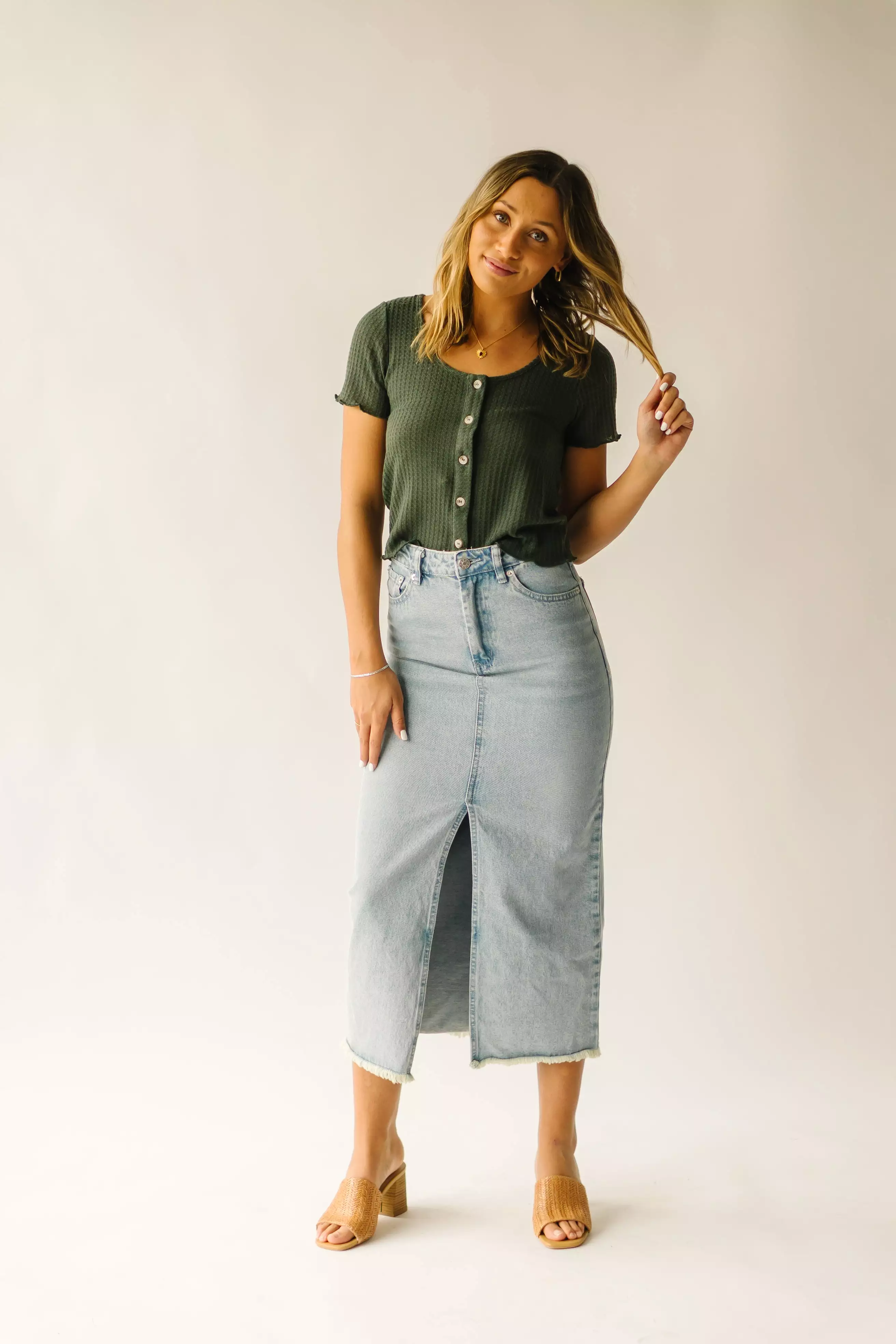 Kaplan Light Blue Denim Skirt - Shop Now!