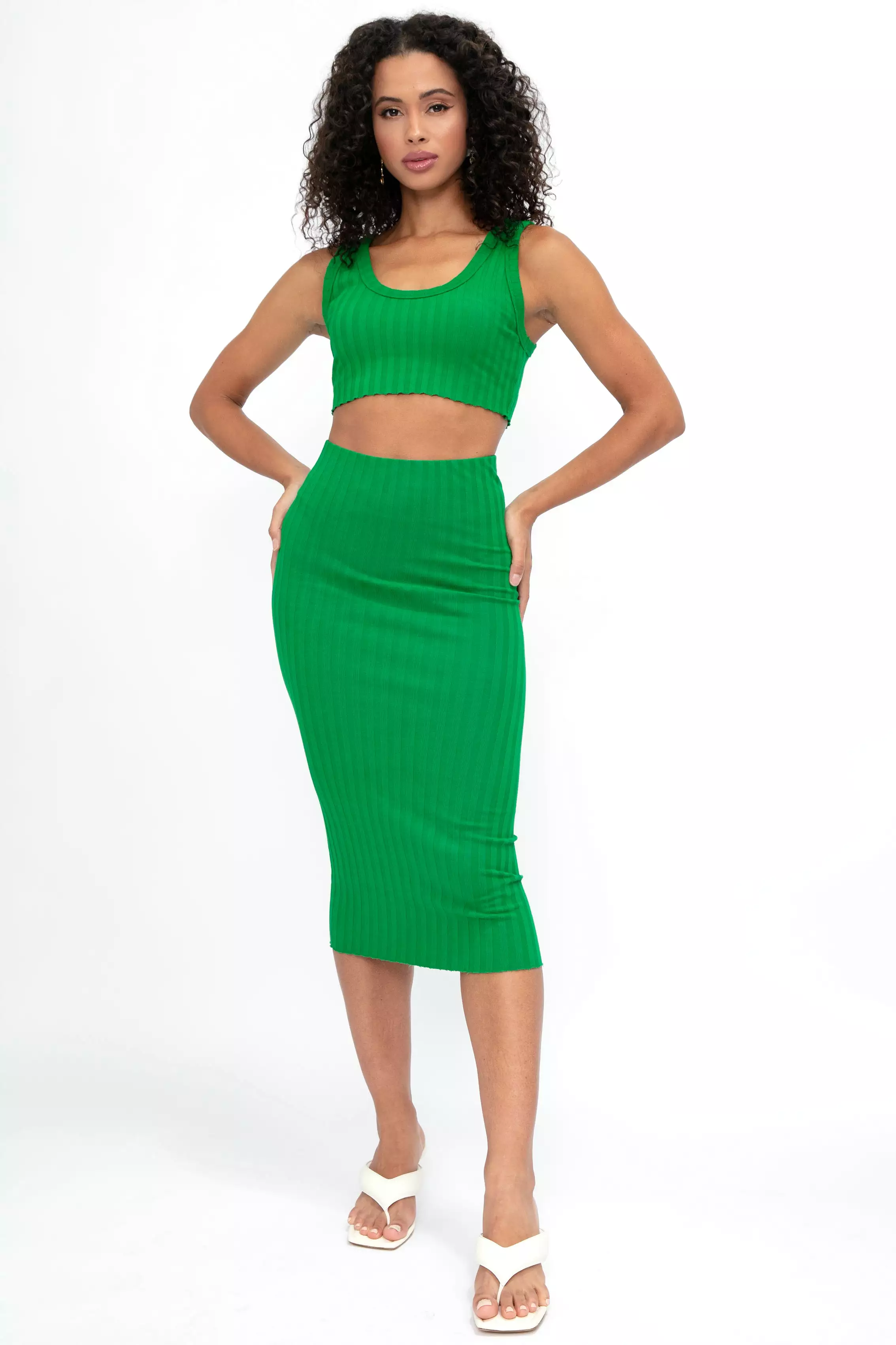 Kelly Green Capri Midi Skirt: Shop Now - Limited Stock