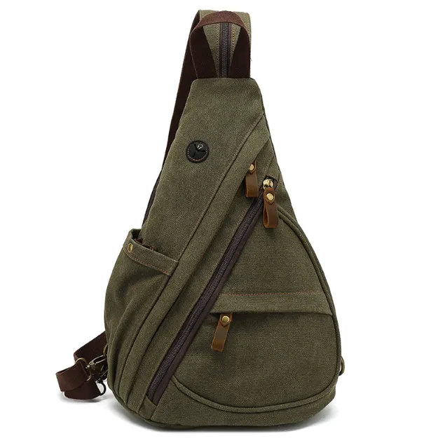 Large Capacity Multifunctional Backpacks for Men, Canvas Chest Bag