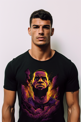 LeBron Psychedelic Tee: Dark Amber & Purple Dreamscapes T-shirt