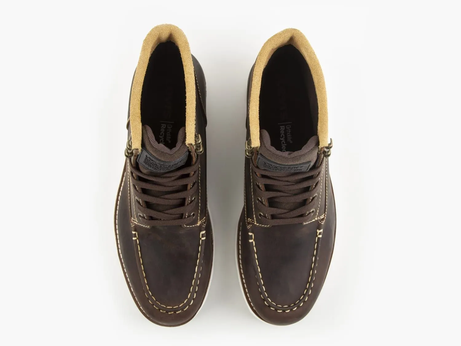 Levi's Darrow Mocc Lace Up Leather Boots Dark Brown