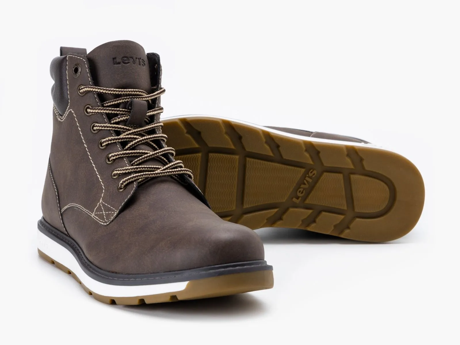 Levis Lace Up Boots Dark Brown