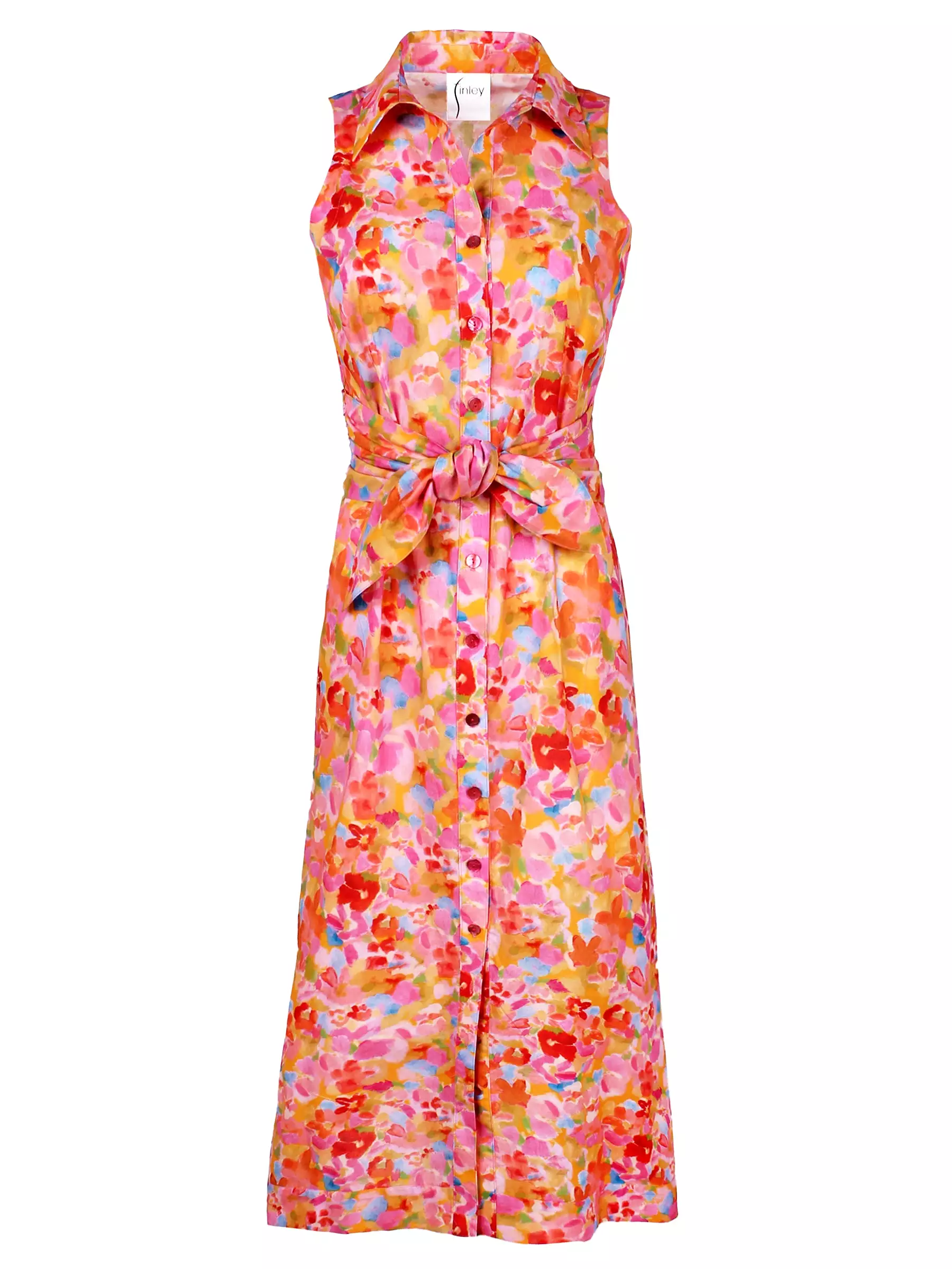 Long Ellis Dress Pink/Orange Capri Floral Print