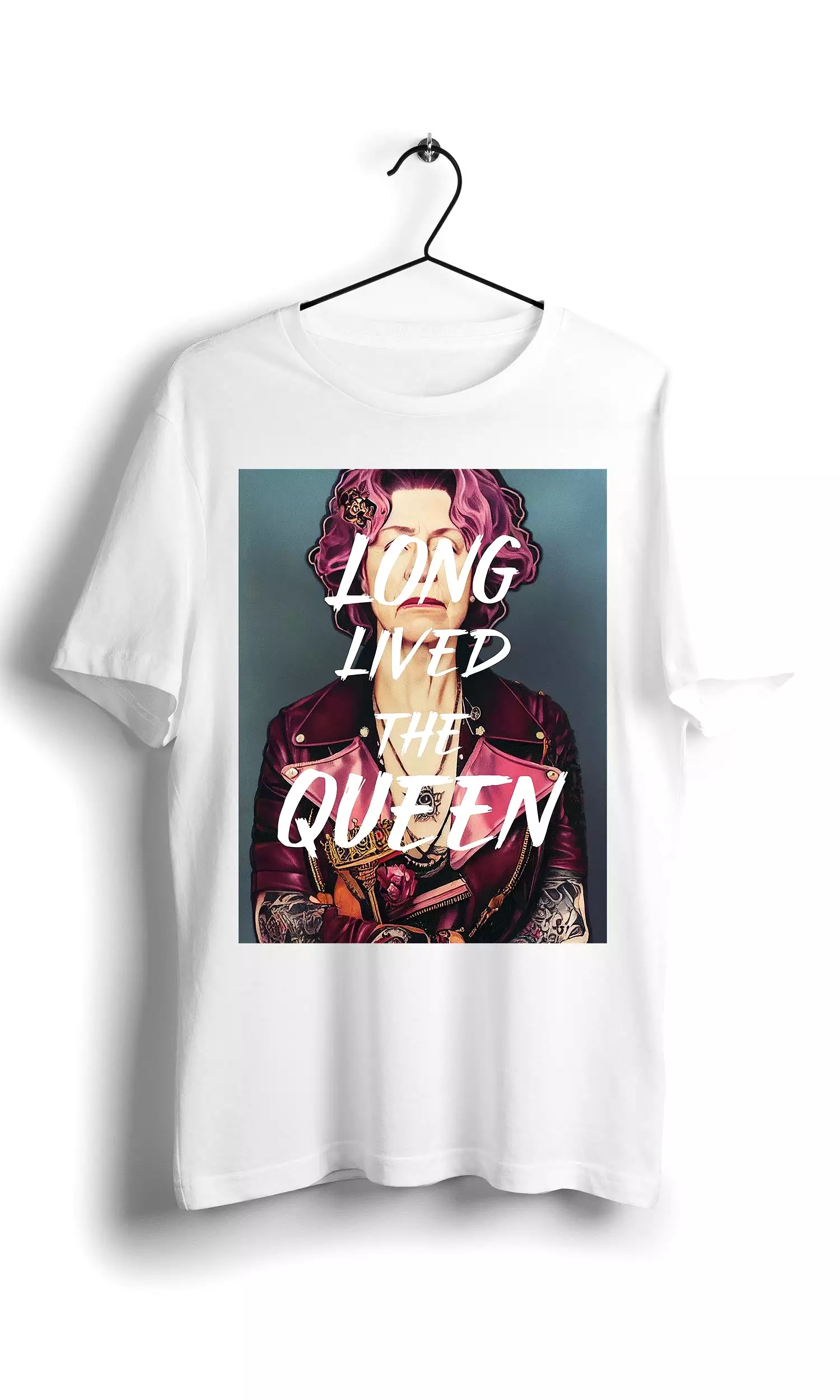 Long Live The Queen T-shirt - Rock n Roll White Graphic Design