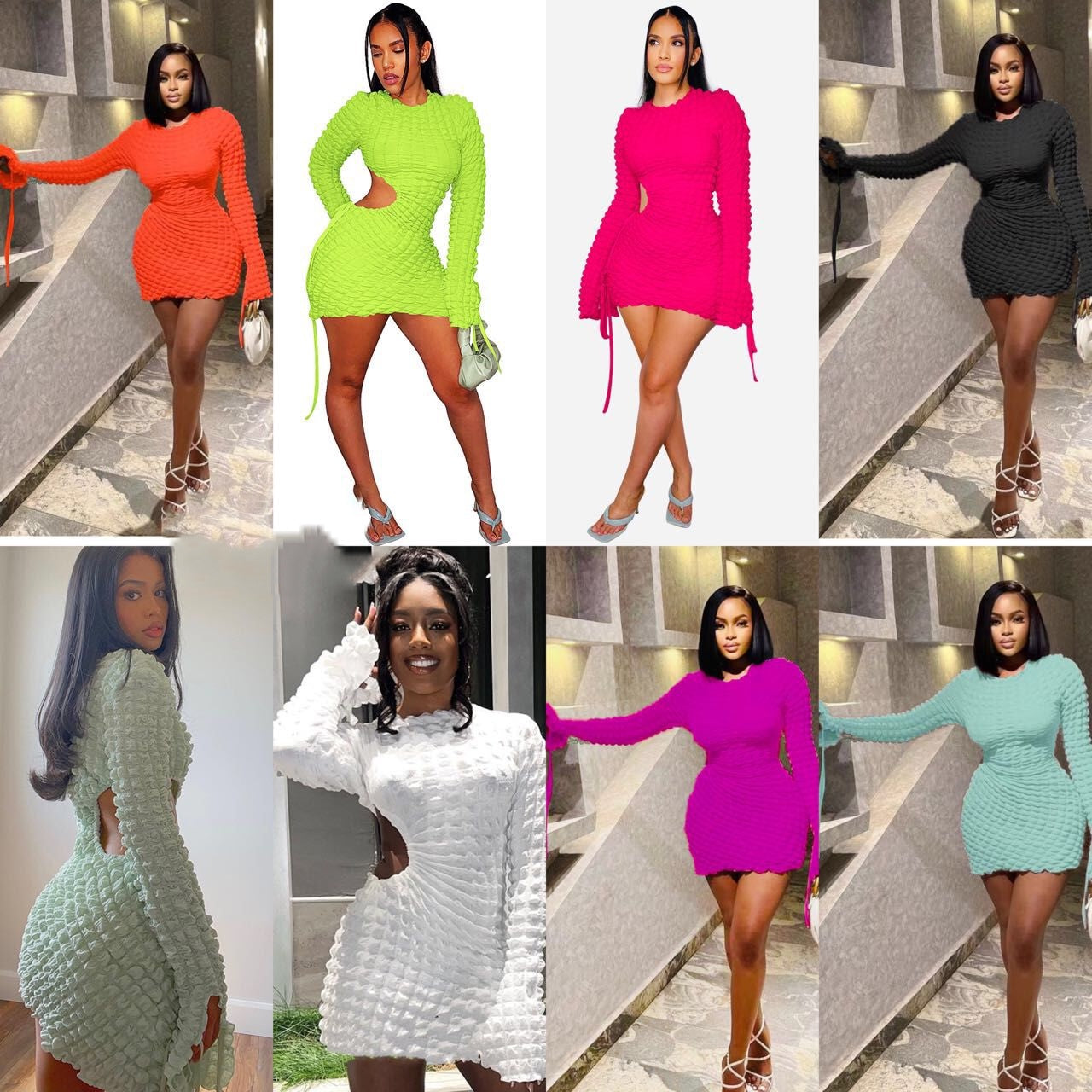 Long sleeve bodycon mini dress