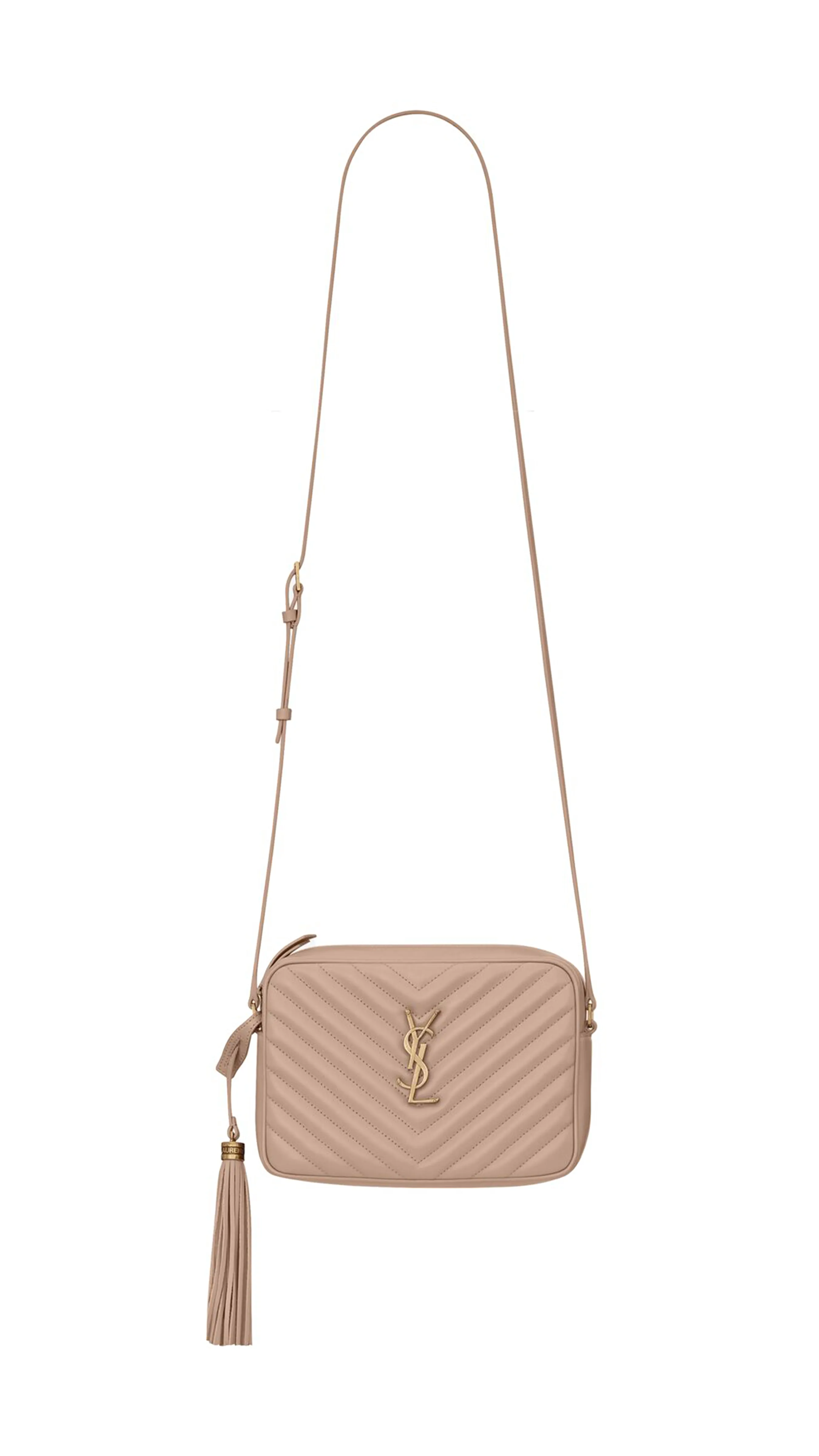 Lou Camera Bag in Quilted Leather - Rosy Sand