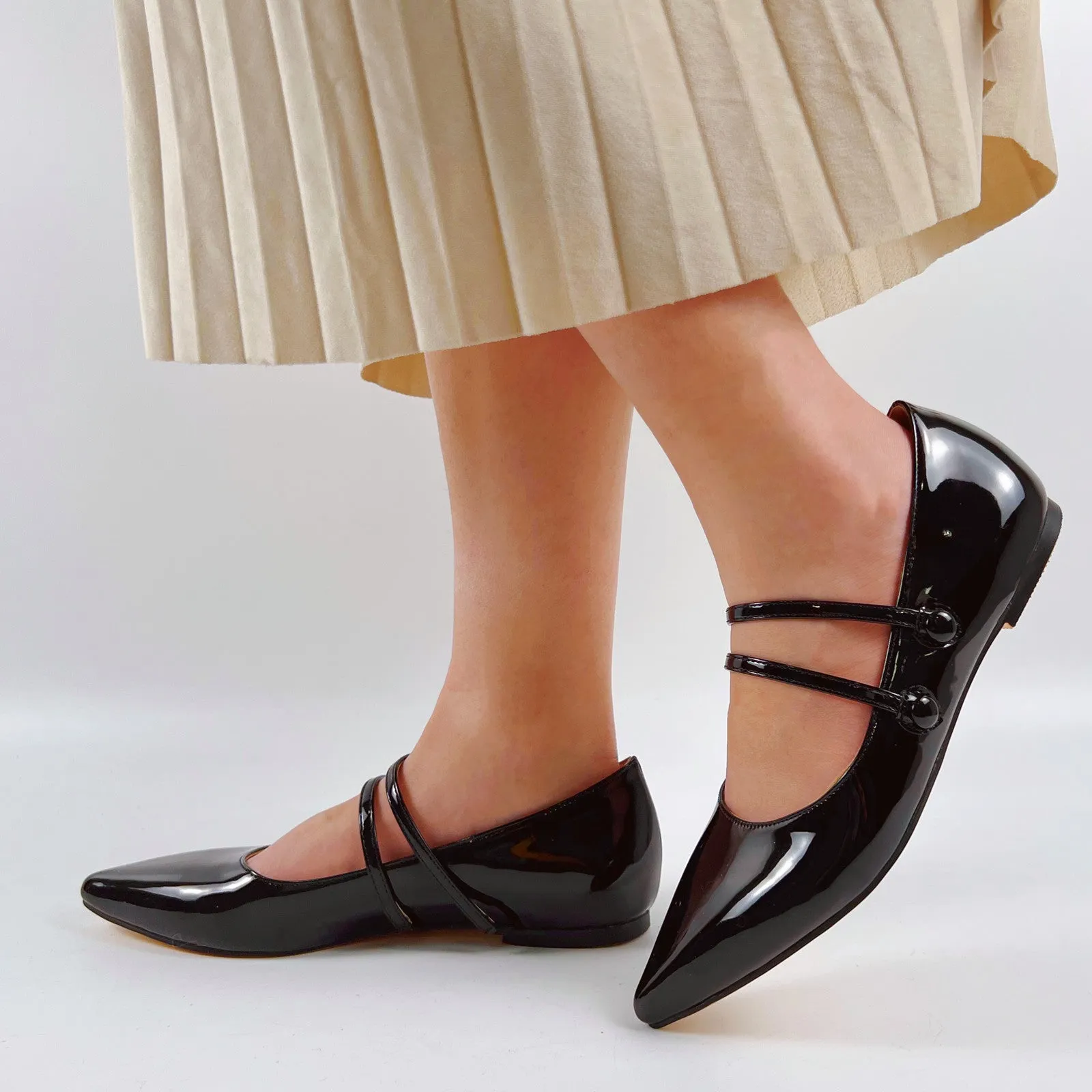 Mary Jane Double Strap Retro Flats