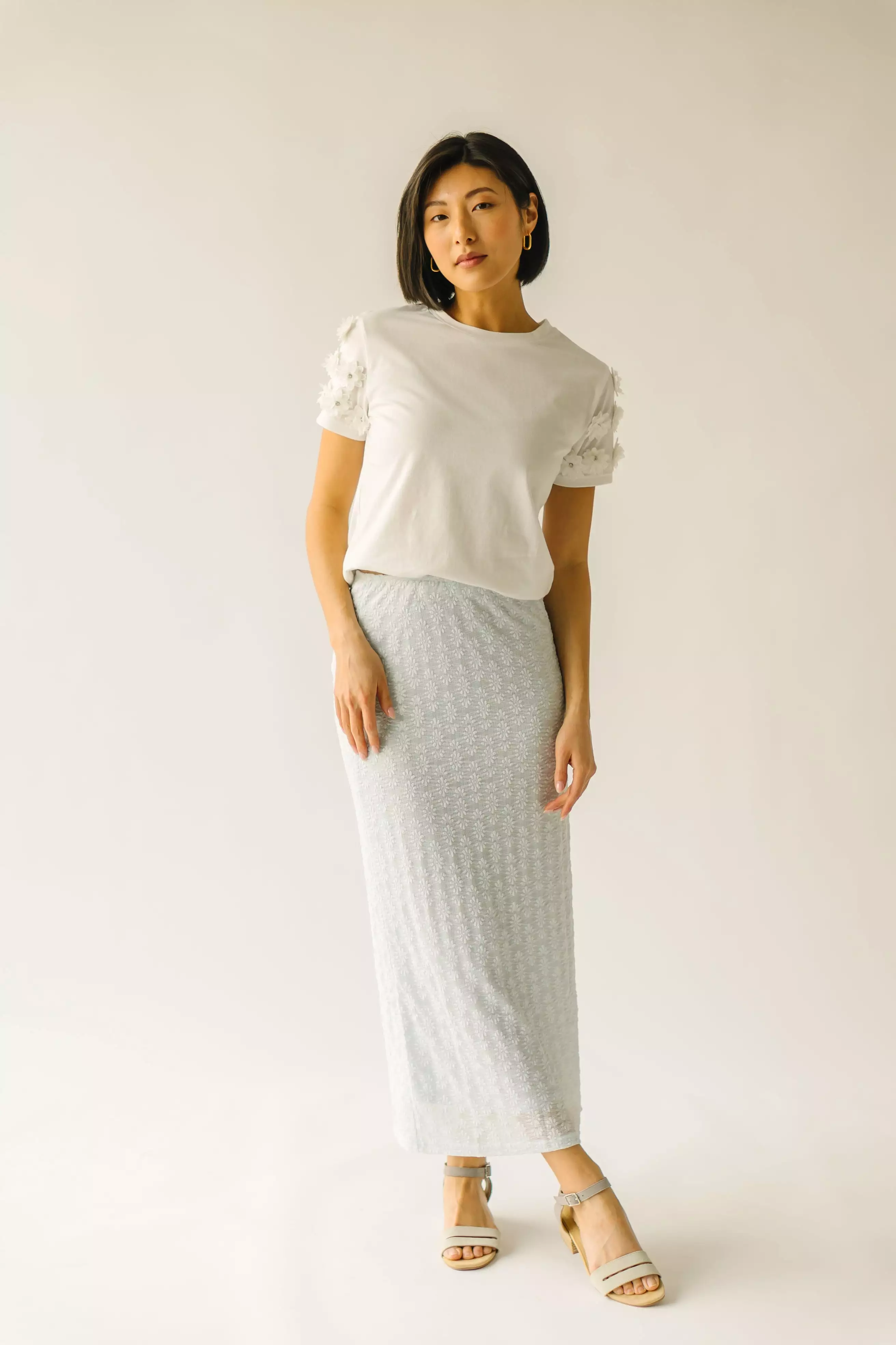 Mateah Lace Midi Skirt Light Blue Result: