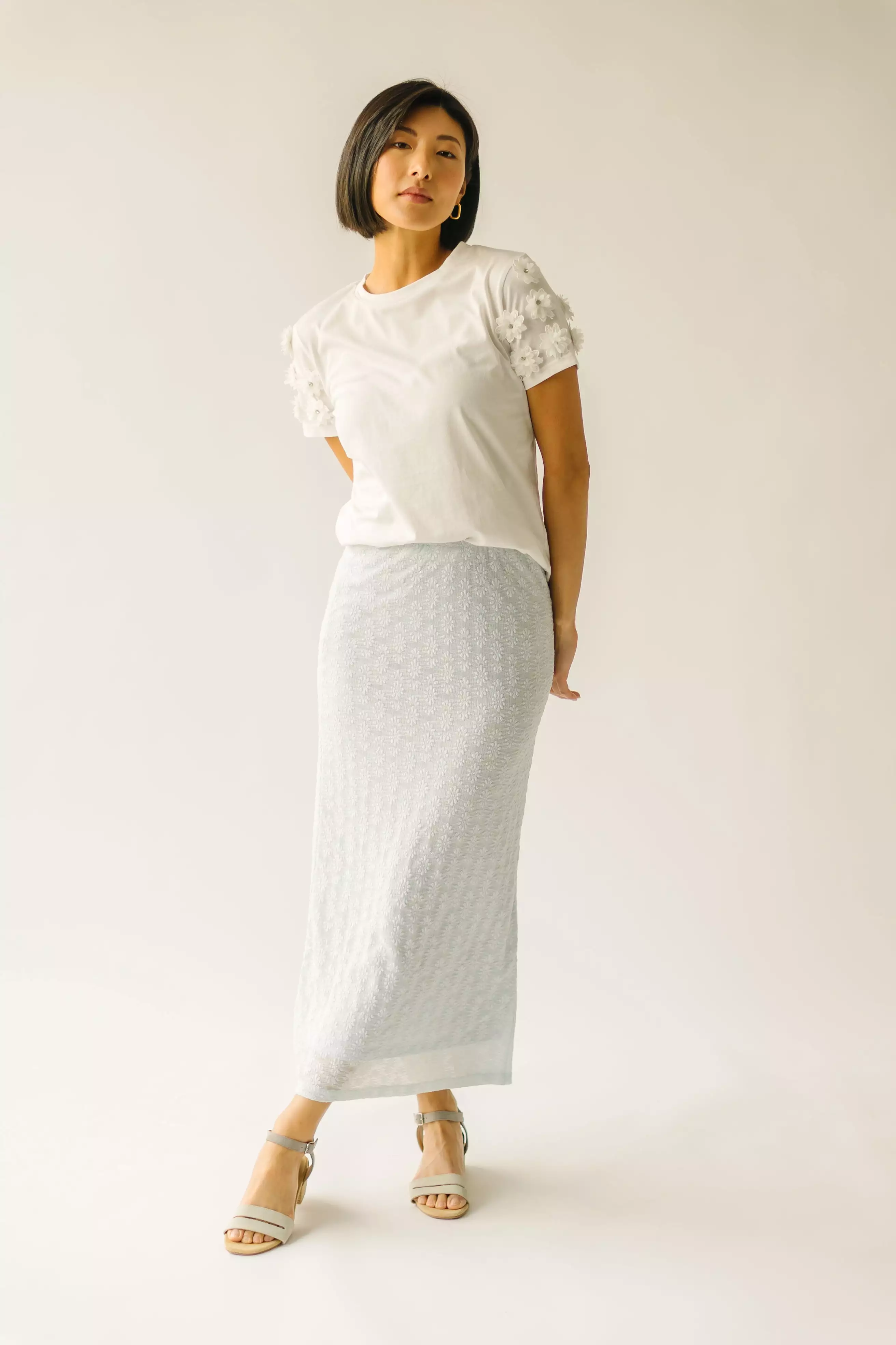 Mateah Lace Midi Skirt Light Blue Result: