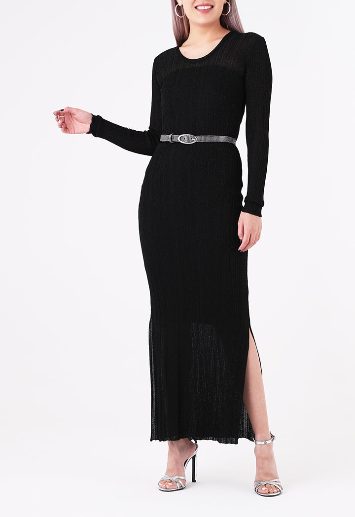 Maxi bodycon dress with textured design