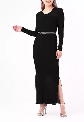 Maxi bodycon dress with textured design