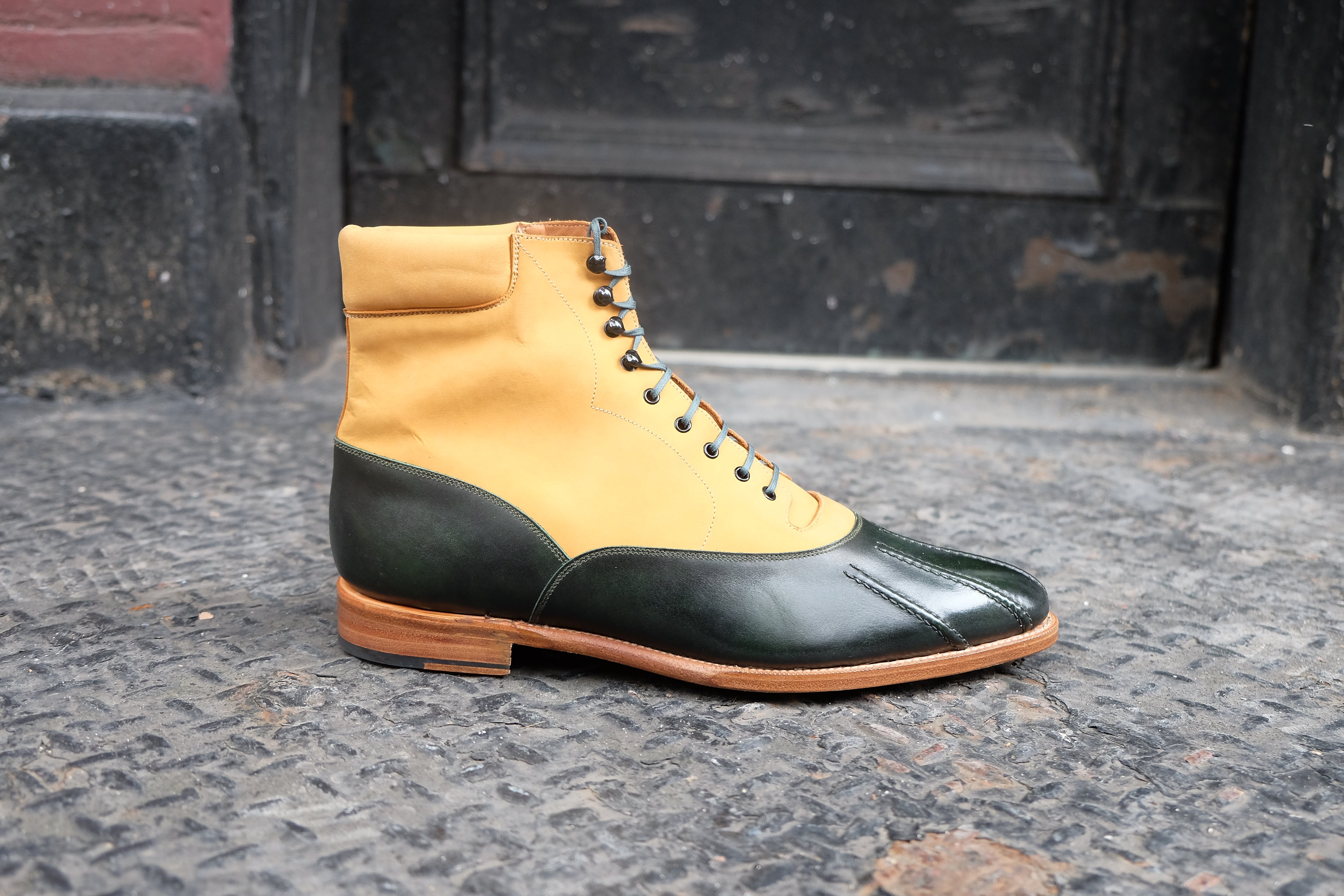 Mercer MTO Dark Green Museum Calf Tan Nubuck TMG Last Natural Single Leather Sole - Google SEO result: Mercer Dark Green Museum 