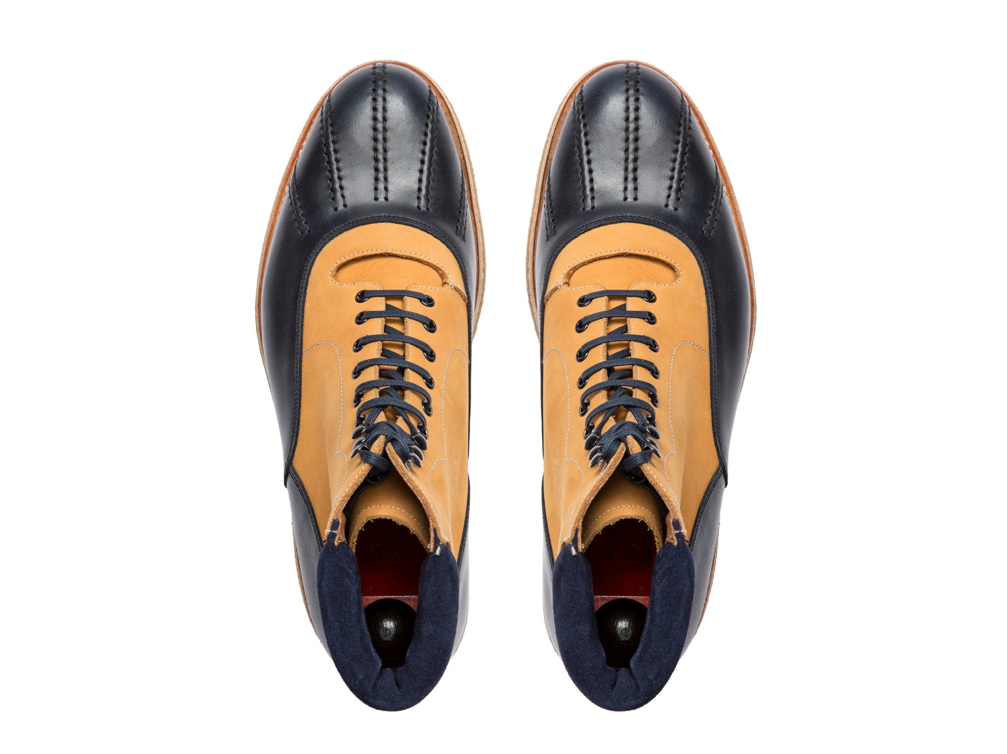 Mercer MTO Navy Calf Tan Nubuck TMG Last Crepe Rubber Sole - Shop Now