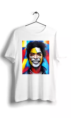 Michael Jackson Smiley T-shirt - Digital Graphics White, Eduardo Kobra Street Style