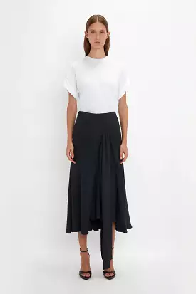 midnight asymmetric tie skirt