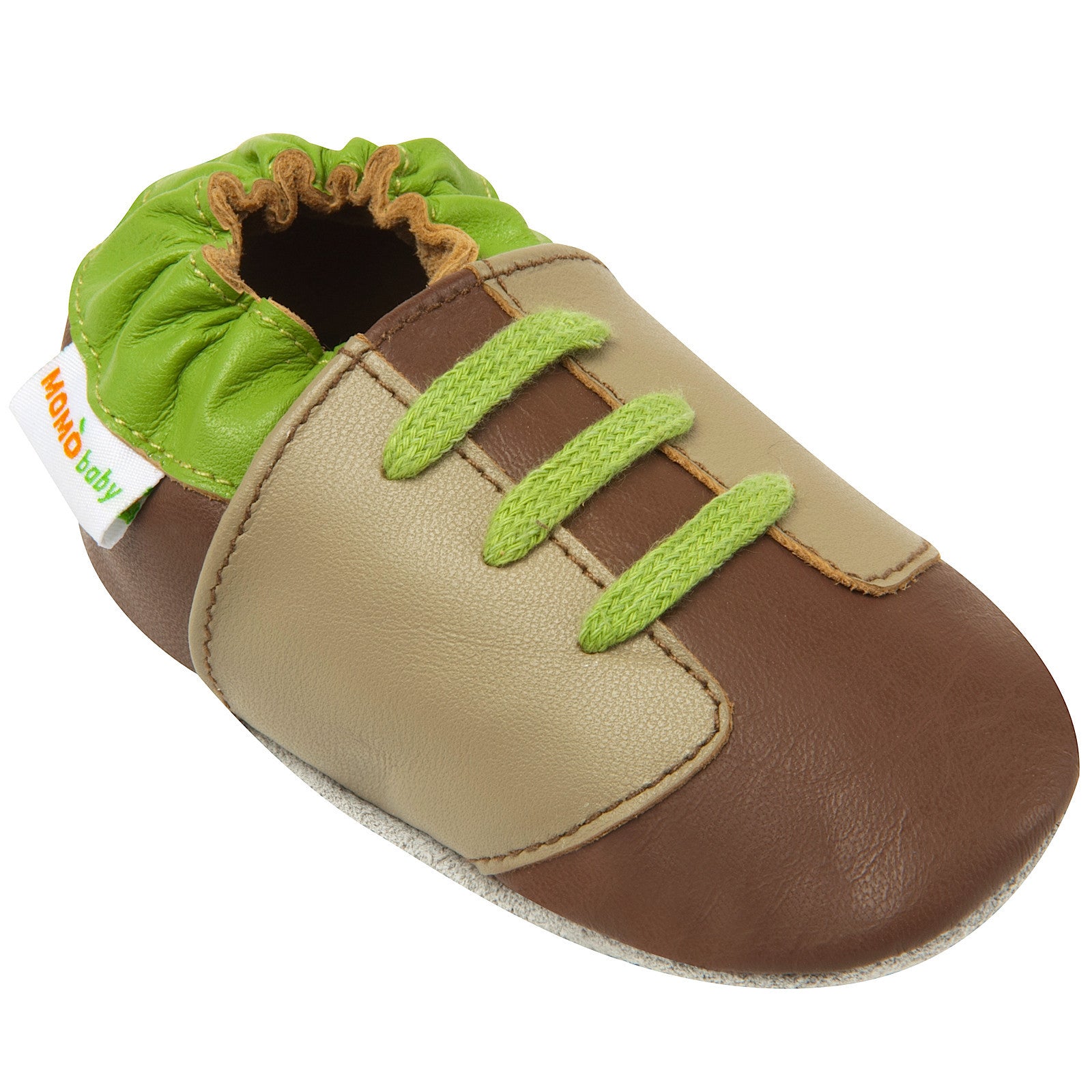 Momo Baby Boys Leather Crib Bootie Shoes - Contrast Sneaker