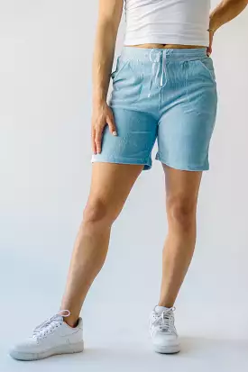 Morell High Waisted Shorts Blue Velvet