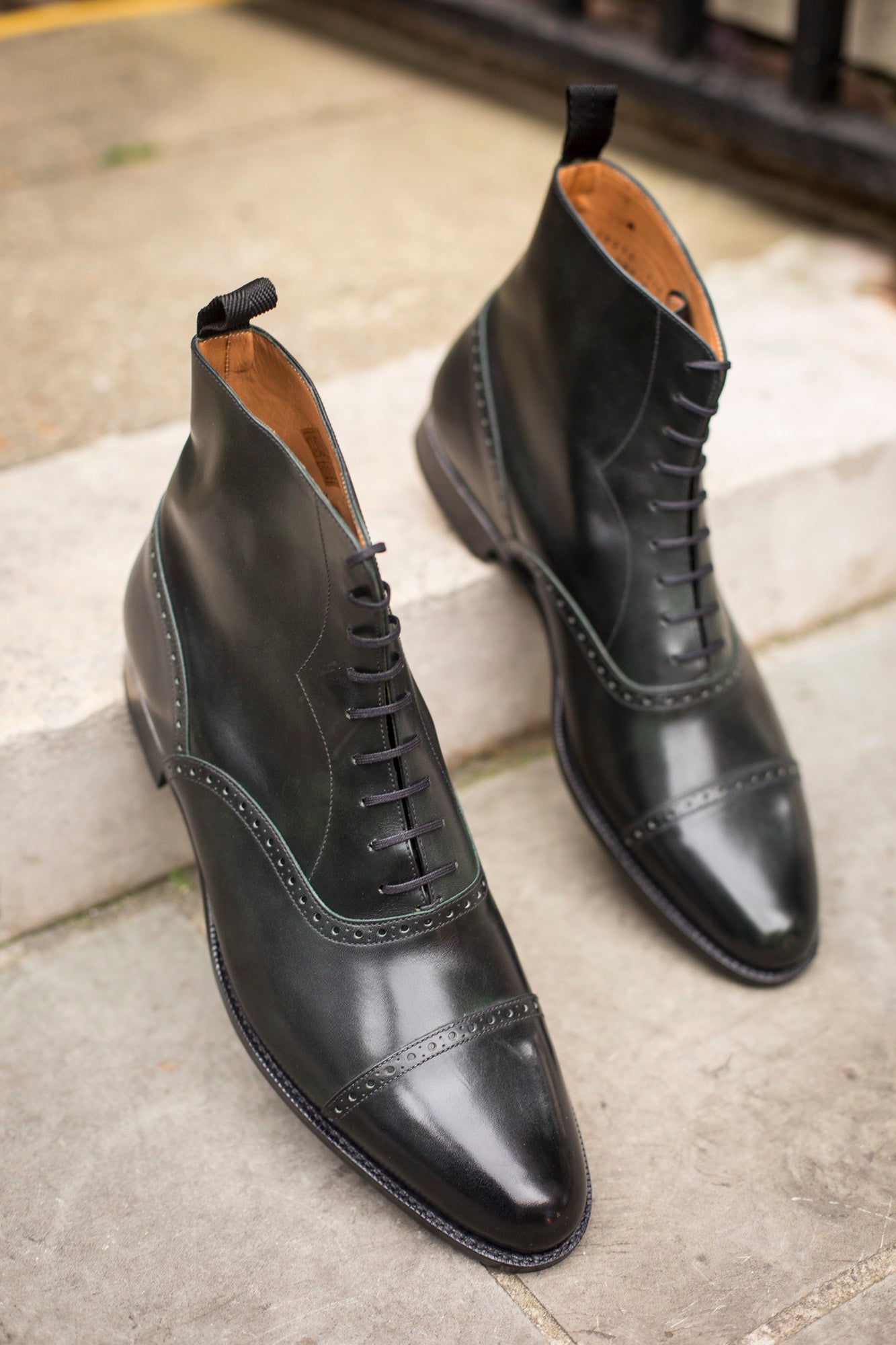 MTO Seaview Dark Green Museum Calf Shoes - TMG Last - Single Leather Sole