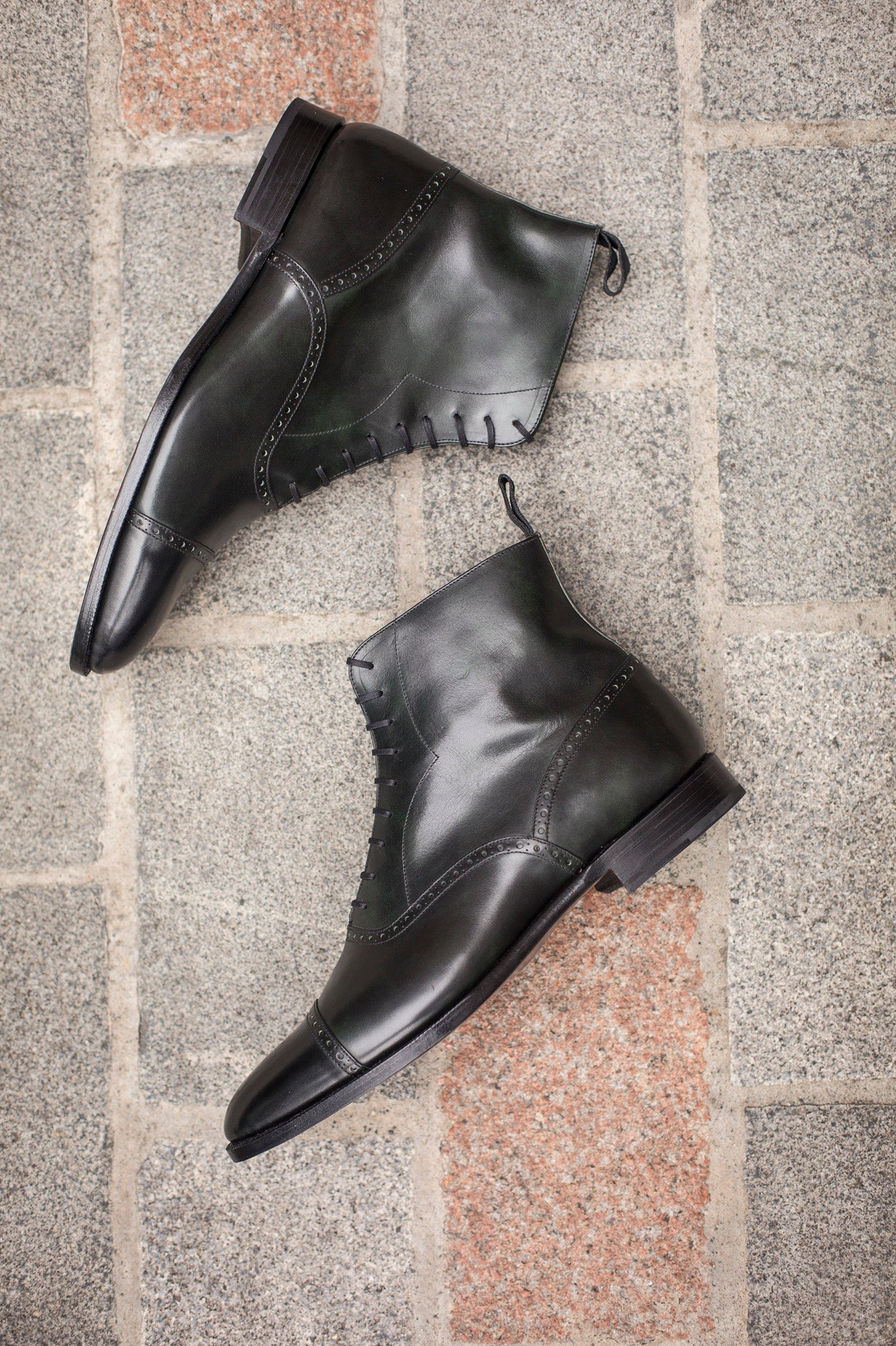 MTO Seaview Dark Green Museum Calf Shoes - TMG Last - Single Leather Sole