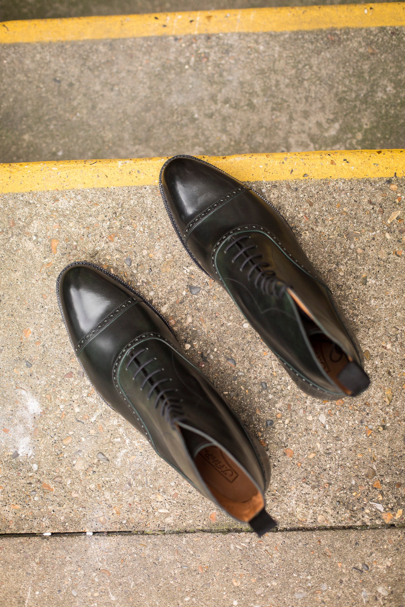 MTO Seaview Dark Green Museum Calf Shoes - TMG Last - Single Leather Sole