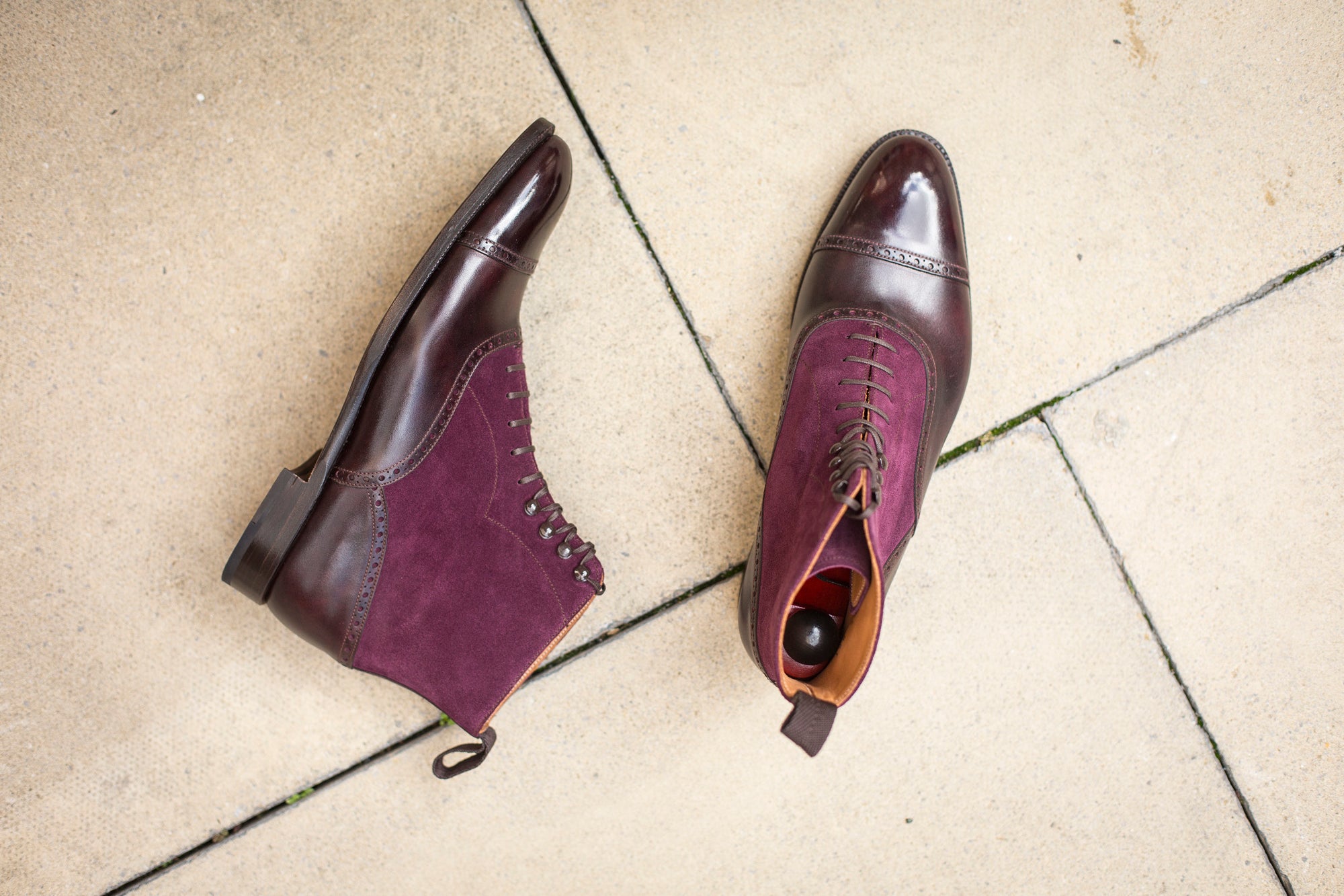 MTO Seaview Plum Museum Calf Regal Purple Suede NGT Last Single Leather Sole - Buy Online.